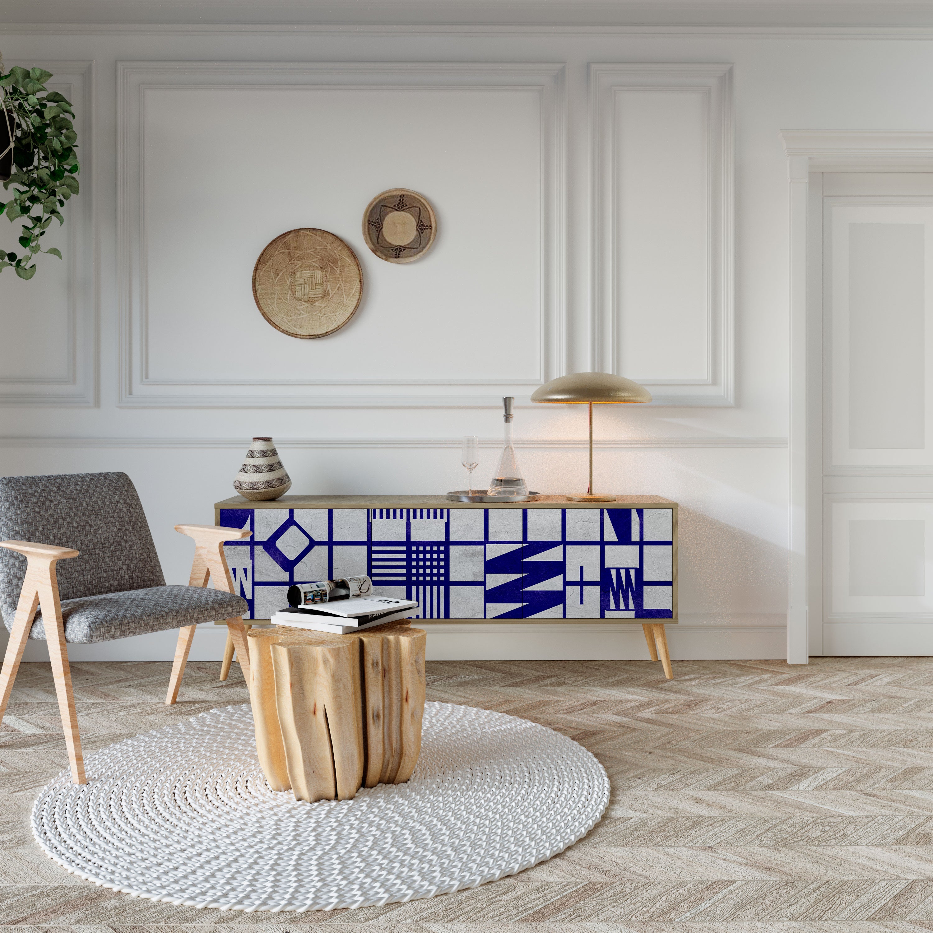 THE RIGHT PLACES Mueble de TV de 3 Puertas