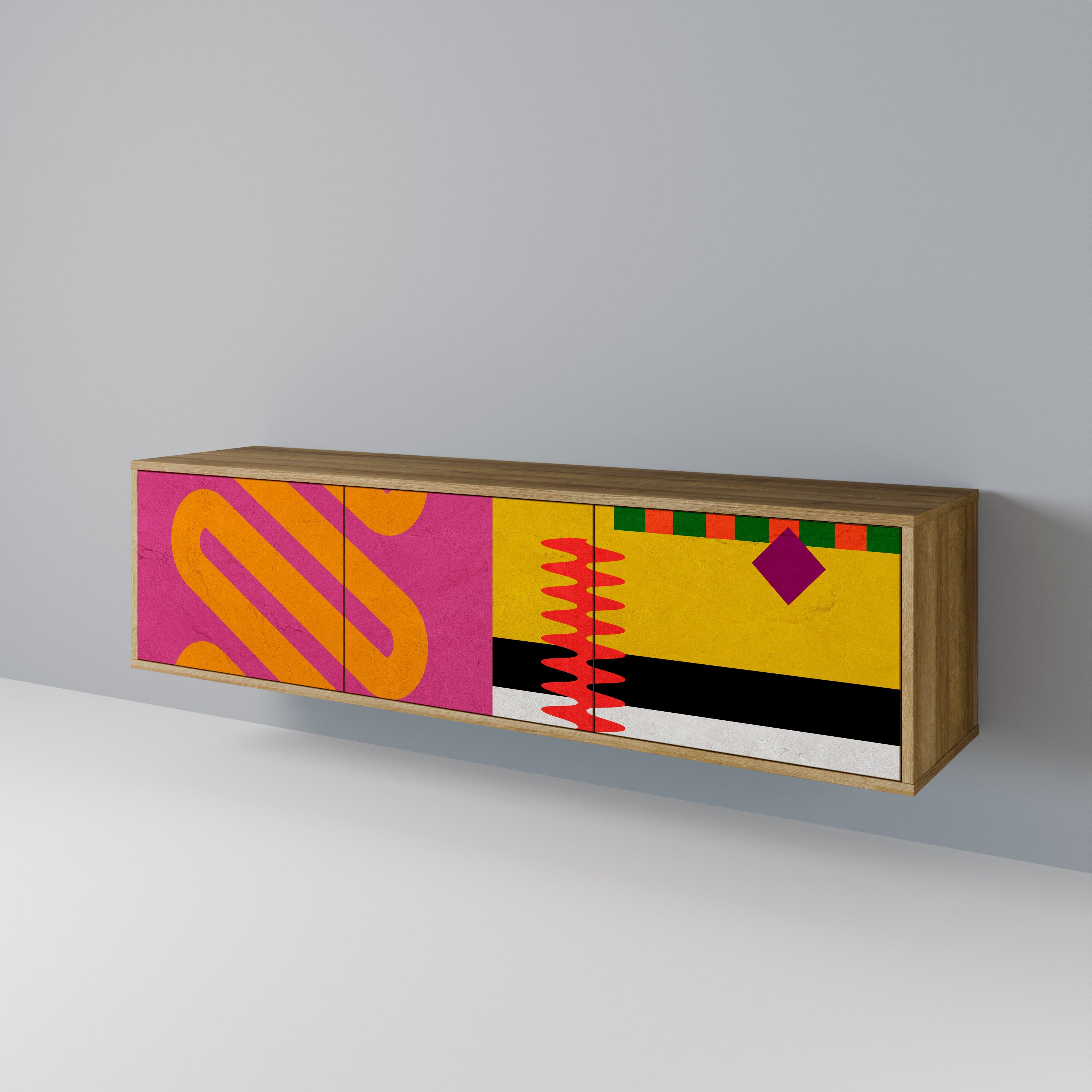 VIVID ART Mueble de TV de 3 Puertas