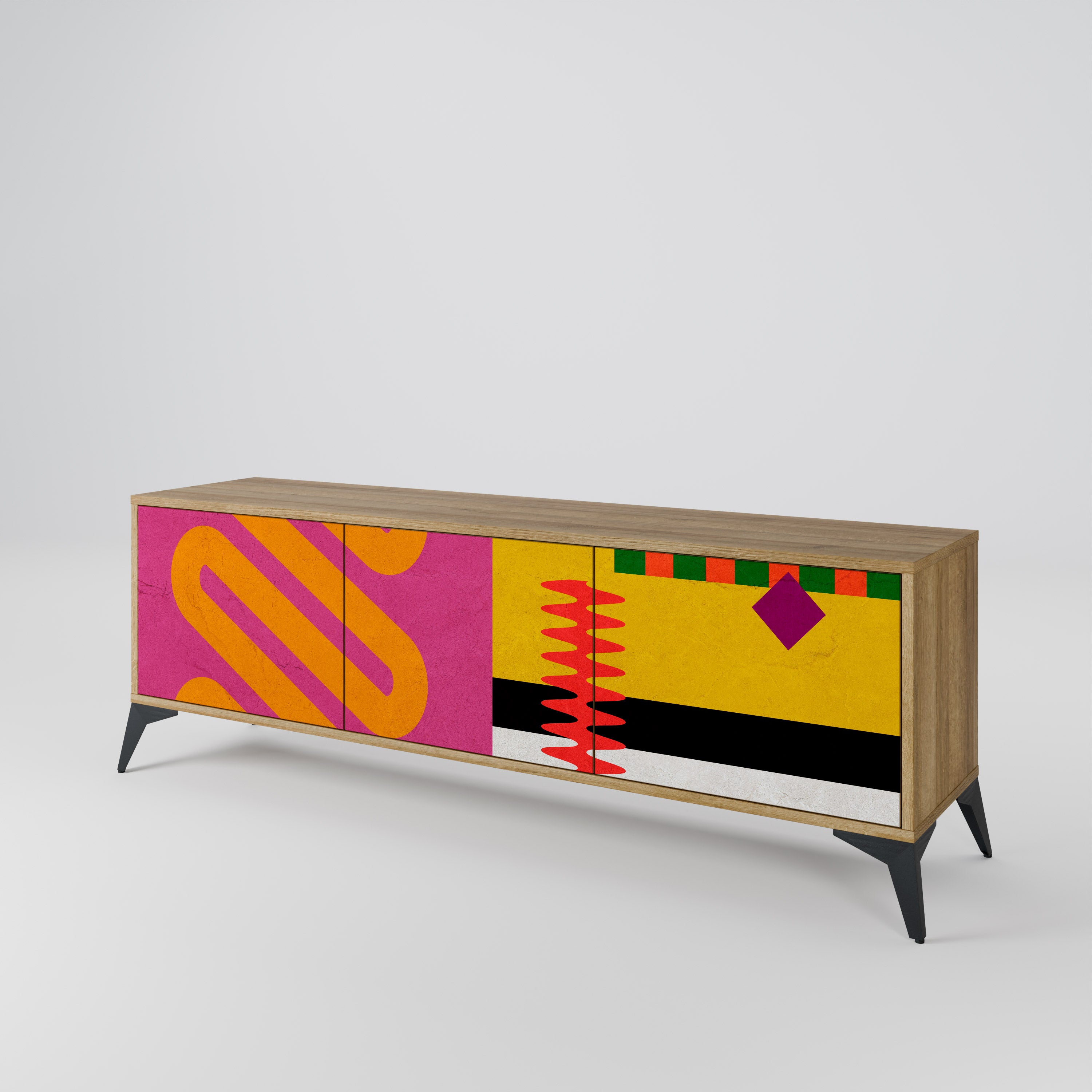 VIVID ART Mueble de TV de 3 Puertas