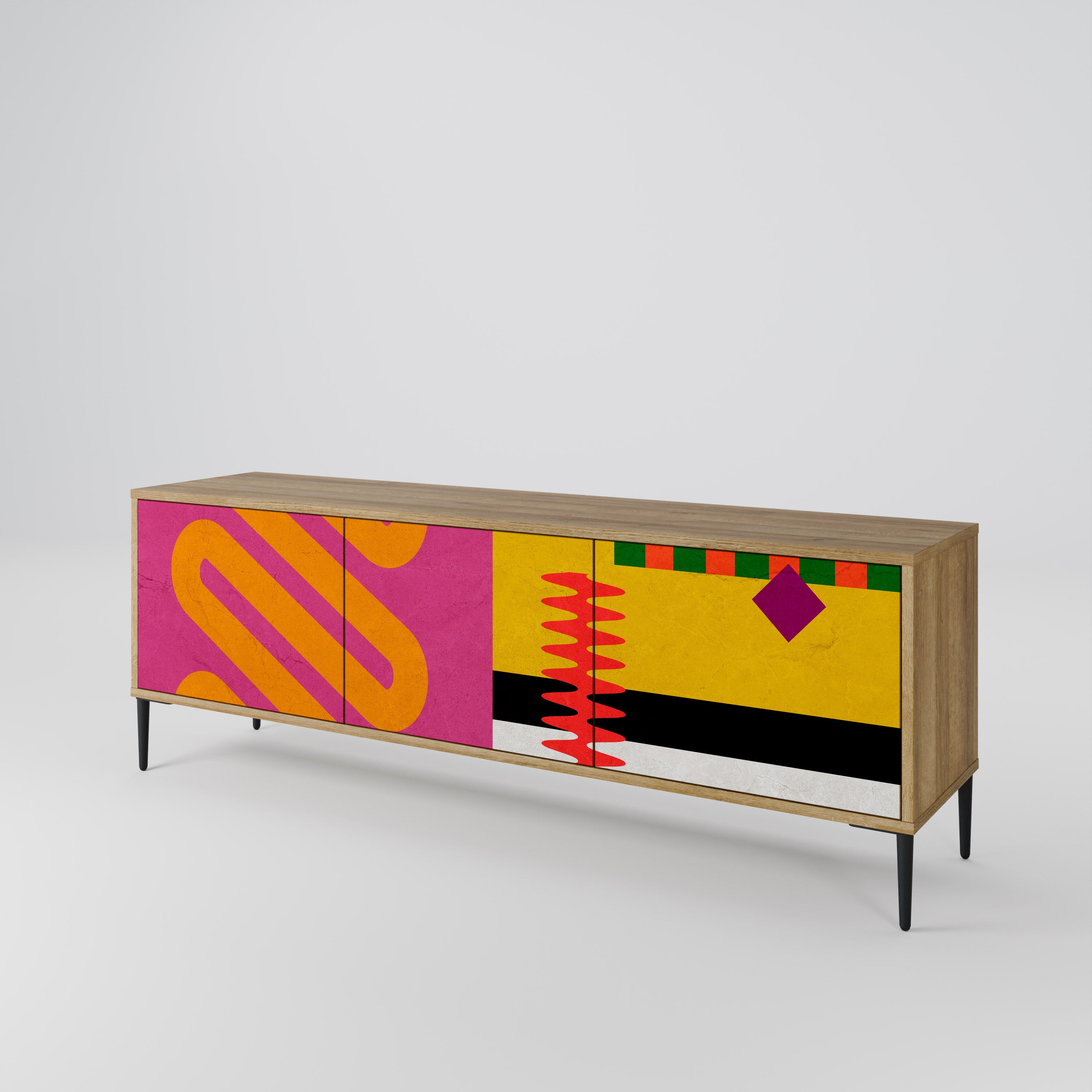 VIVID ART Mueble de TV de 3 Puertas