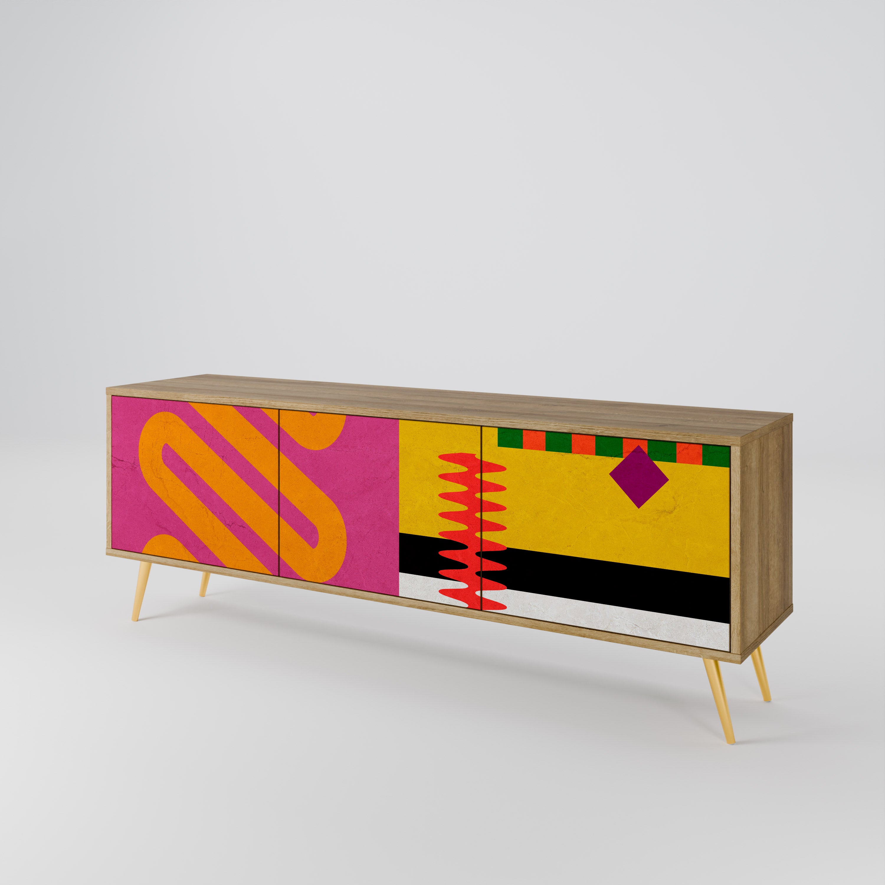 VIVID ART Mueble de TV de 3 Puertas