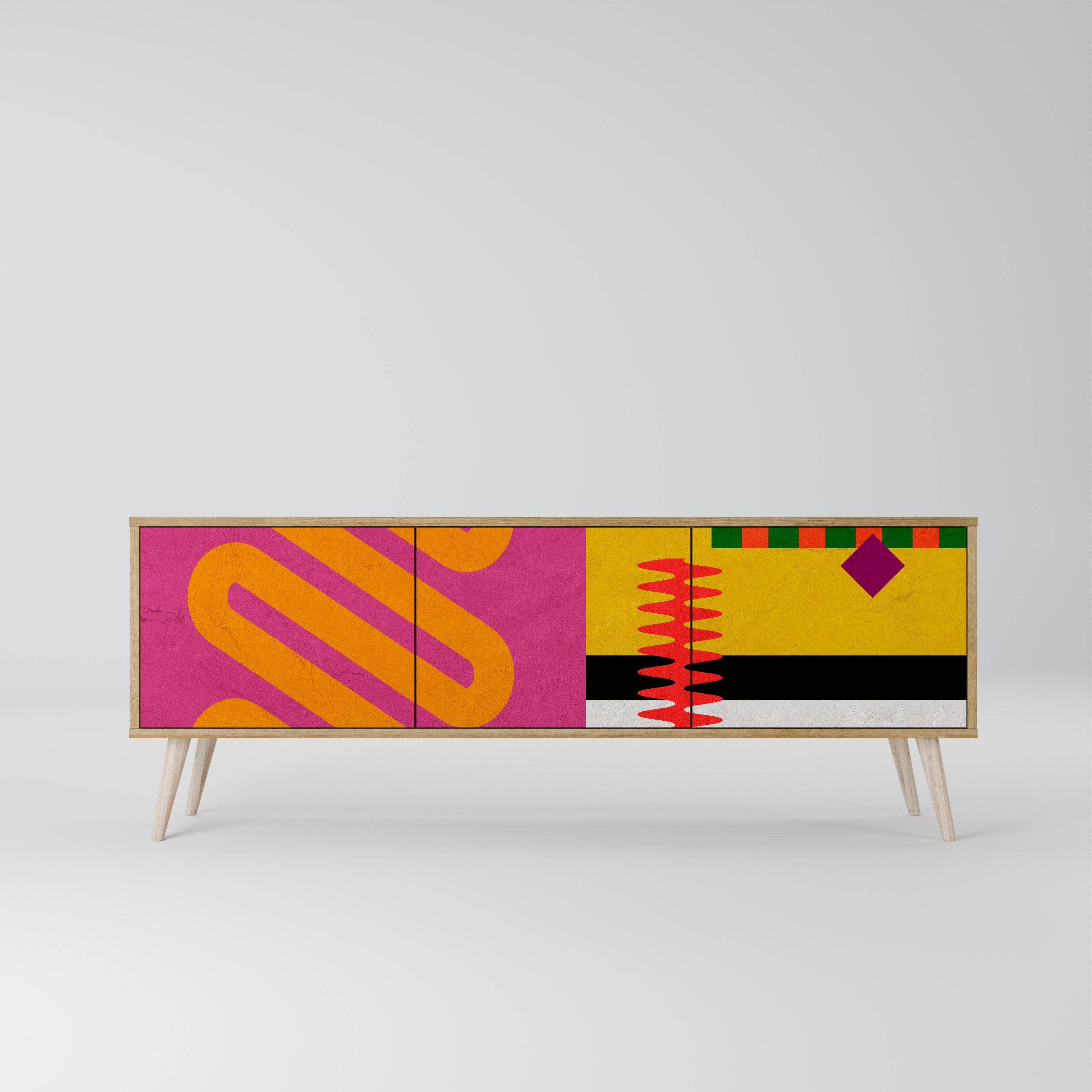 VIVID ART Mueble de TV de 3 Puertas