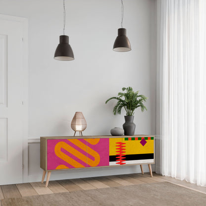 Mobile TV VIVID ART a 3 ante in effetto rovere