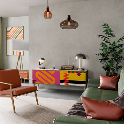 Mobile TV VIVID ART a 3 ante in effetto rovere