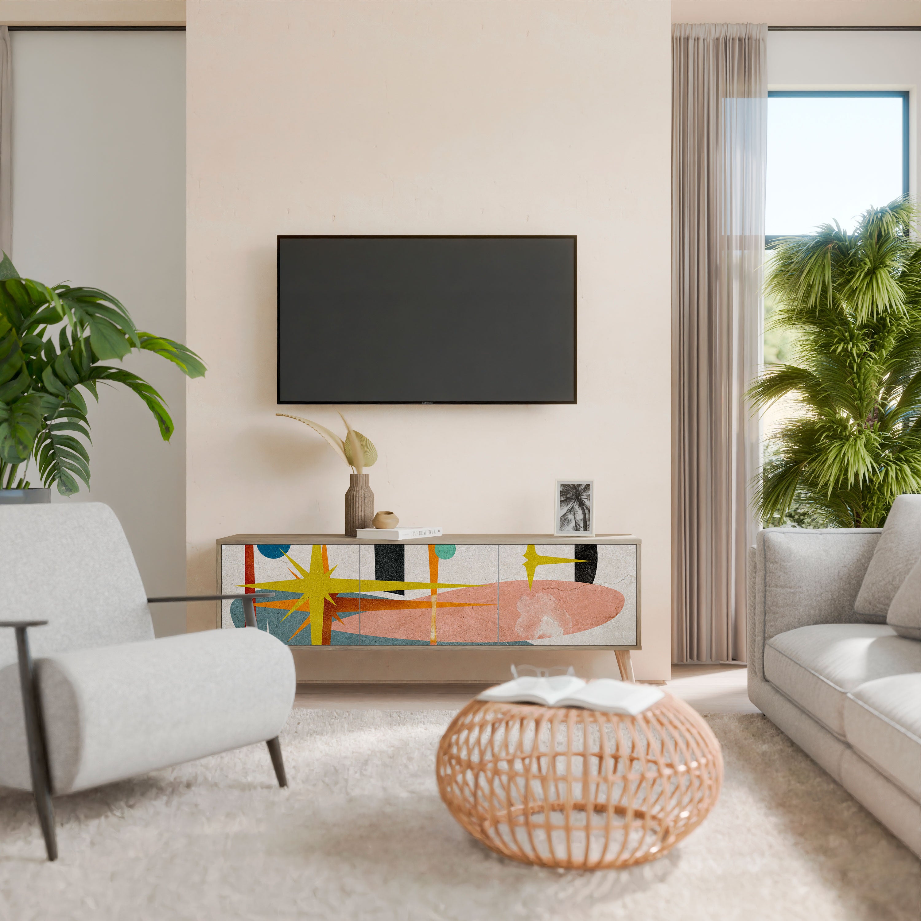 INTERSTELLAR VIBES Mueble de TV de 3 Puertas