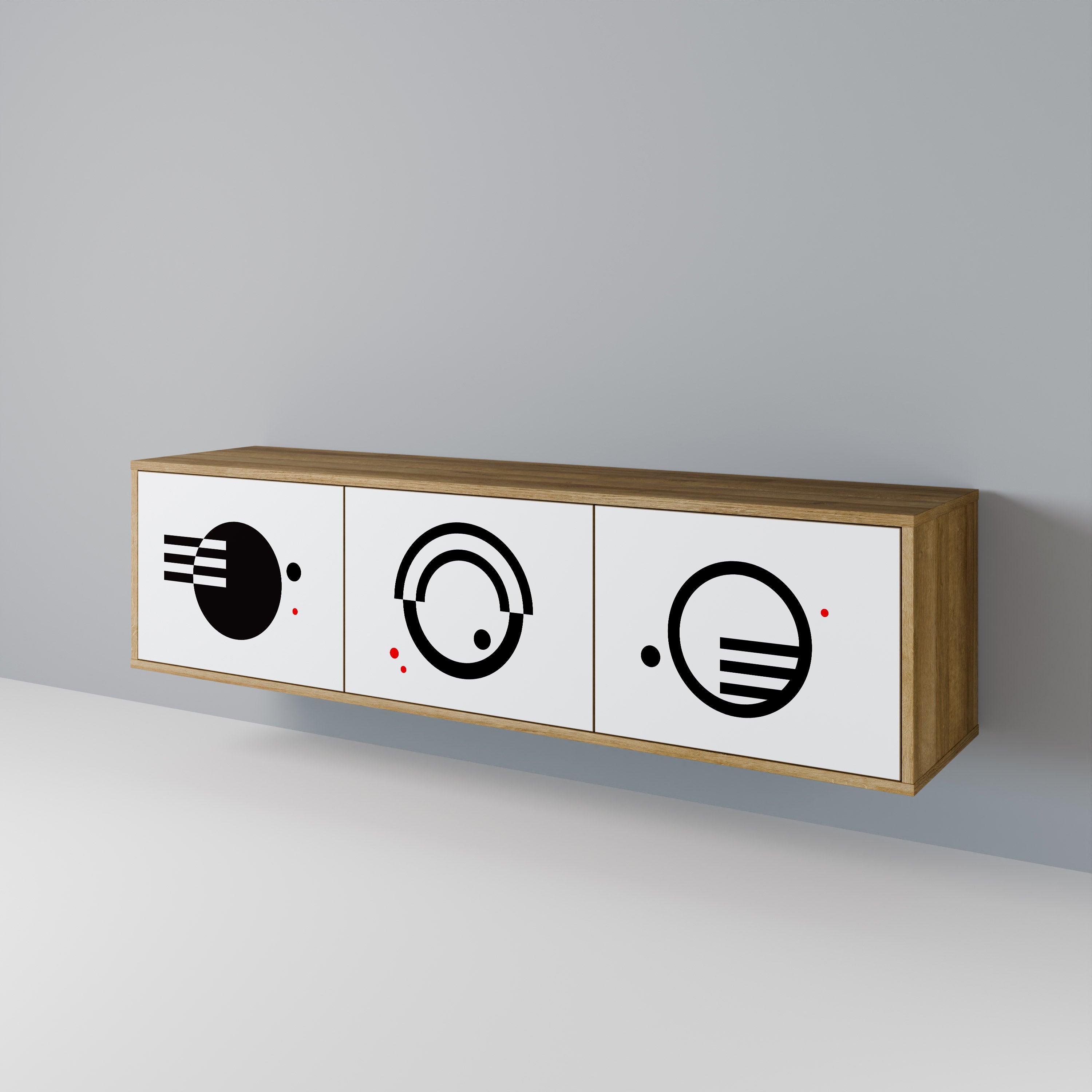 BLACK AND WHITE COMBINATION Mueble de TV de 3 Puertas