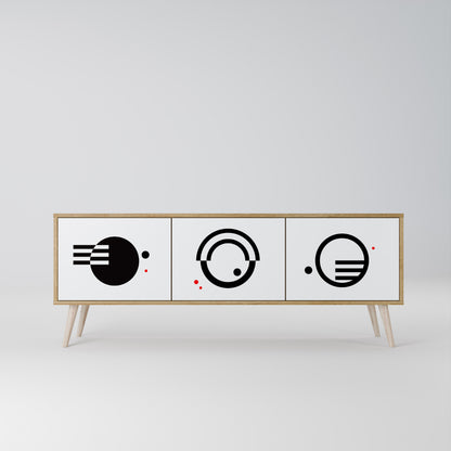 BLACK AND WHITE COMBINATION TV-bänk med 3 dörrar