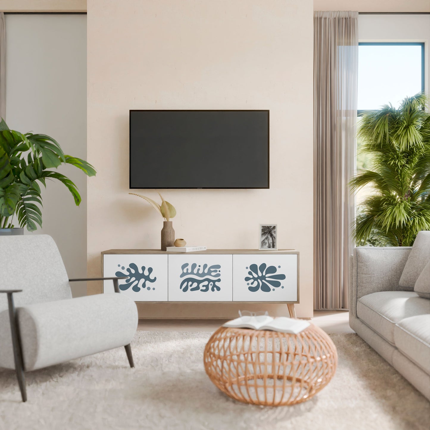 Mobile TV WONDERLAND VEGETATION a 3 ante in effetto rovere