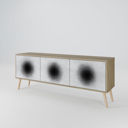 BLACK HOLE 3-Door TV Stand in Oak Effect