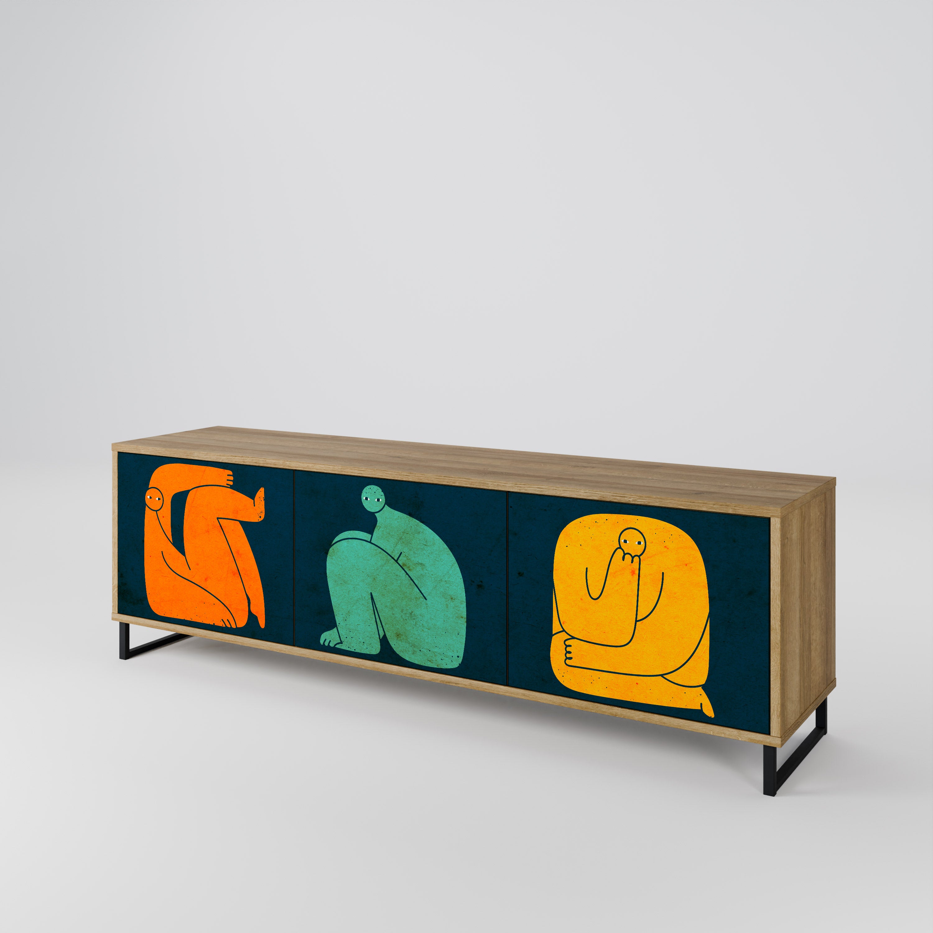 TOGETHER BUT SEPARATELY Mueble de TV de 3 Puertas