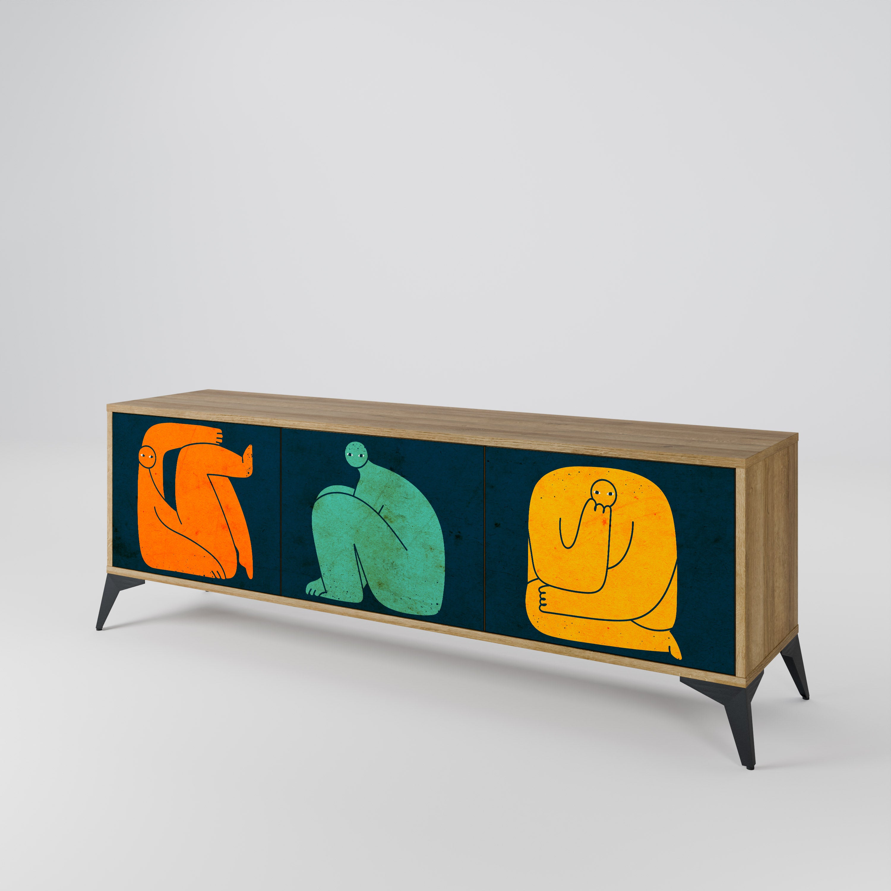 TOGETHER BUT SEPARATELY Mueble de TV de 3 Puertas