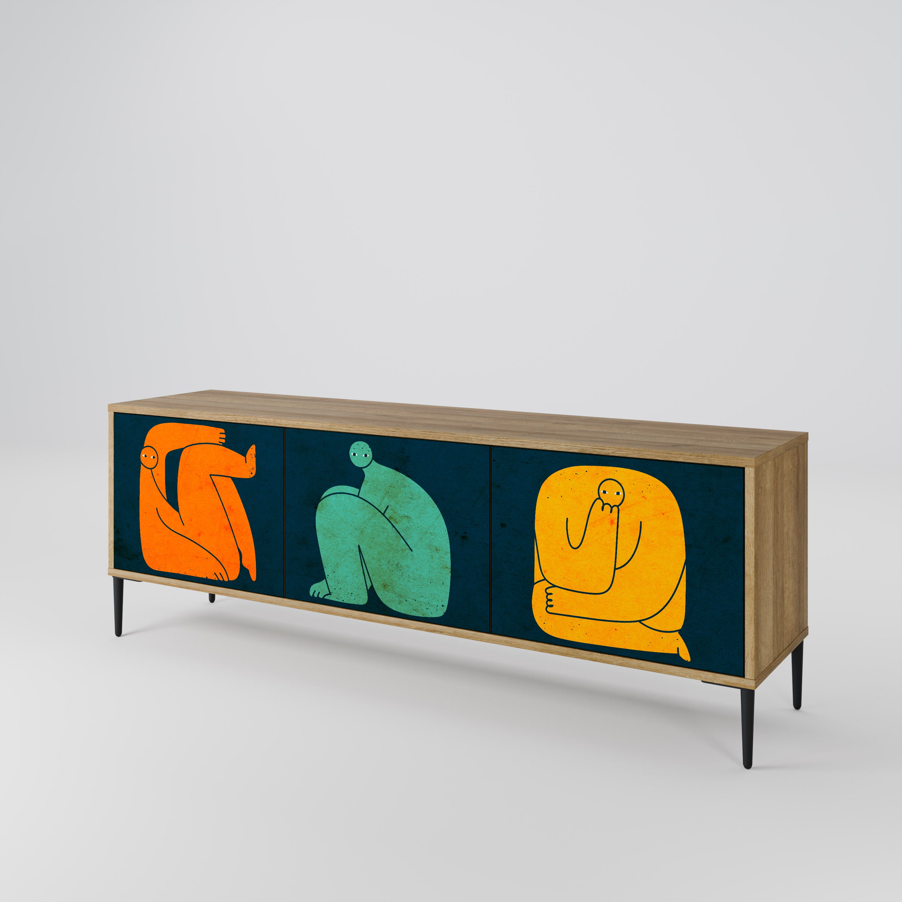 TOGETHER BUT SEPARATELY Mueble de TV de 3 Puertas