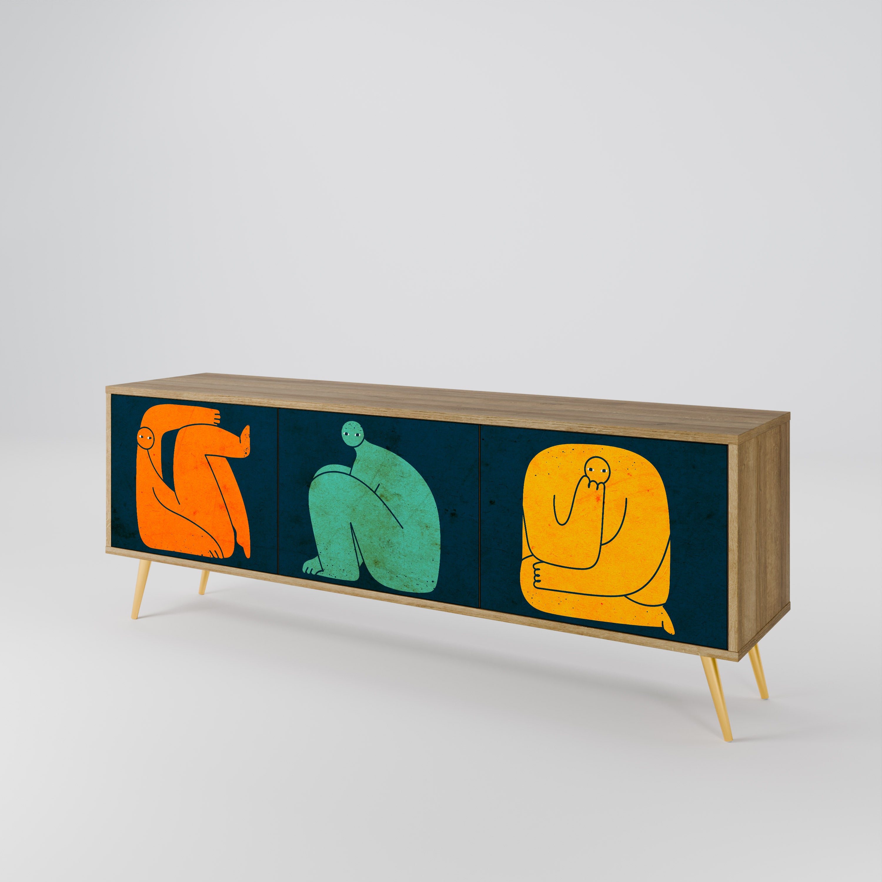 TOGETHER BUT SEPARATELY Mueble de TV de 3 Puertas