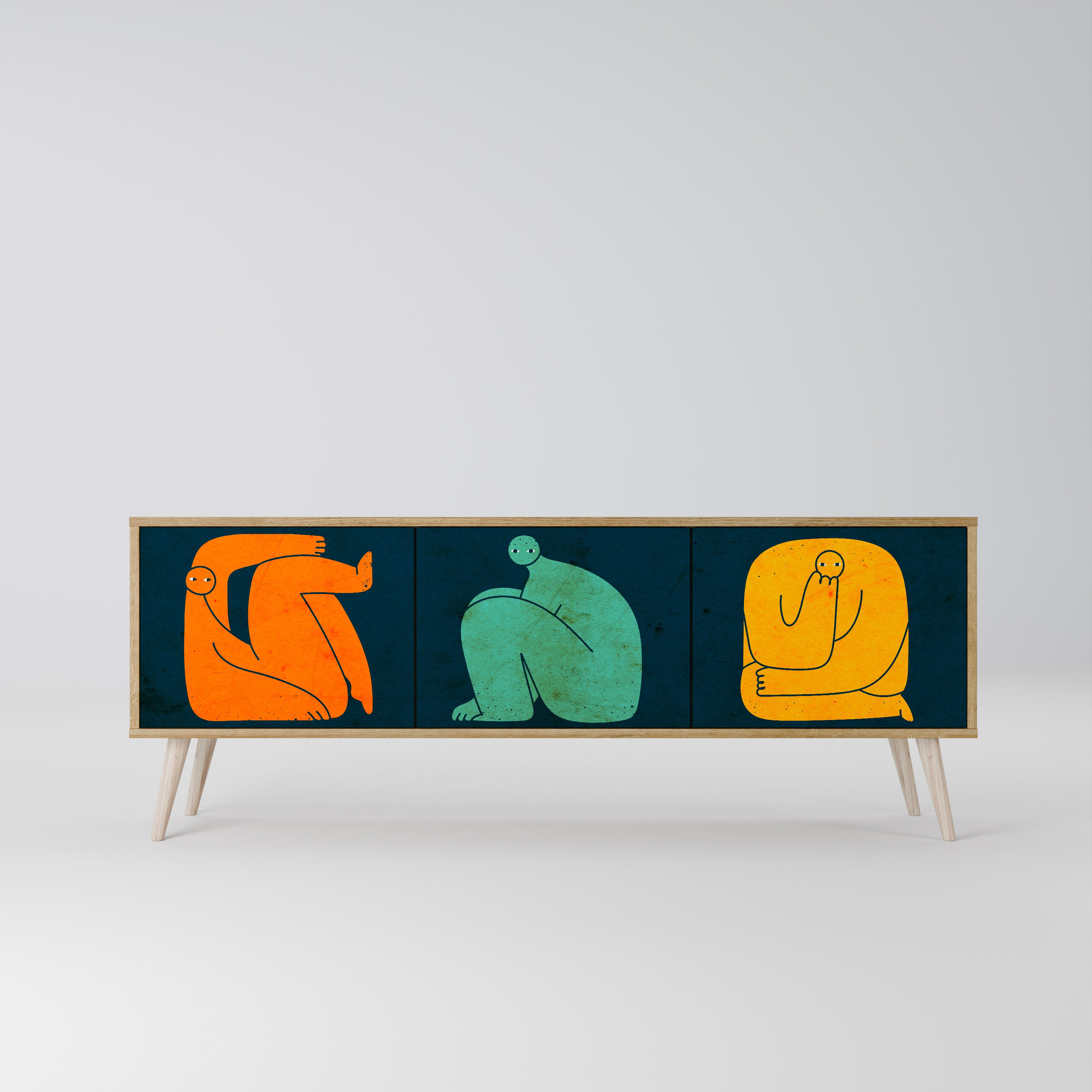 TOGETHER BUT SEPARATELY Mueble de TV de 3 Puertas