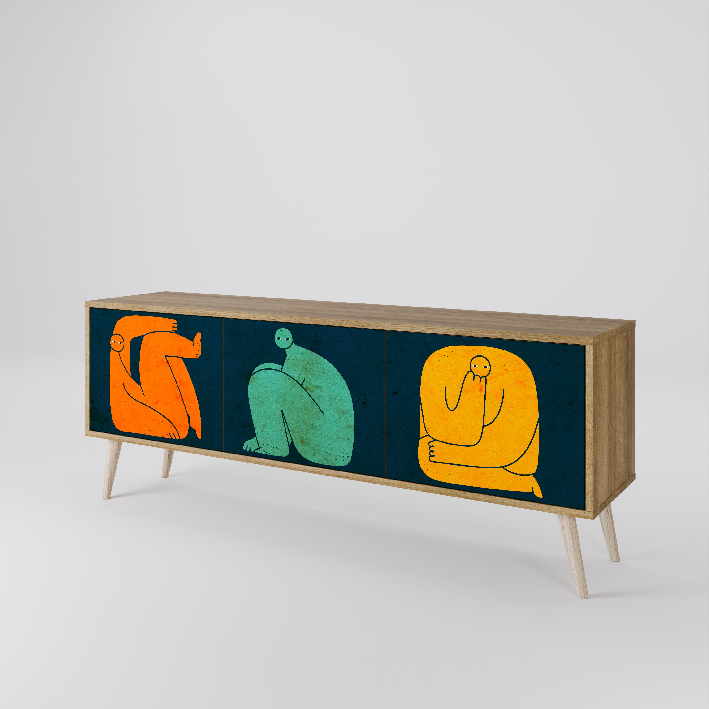 TOGETHER BUT SEPARATELY Mueble de TV de 3 Puertas