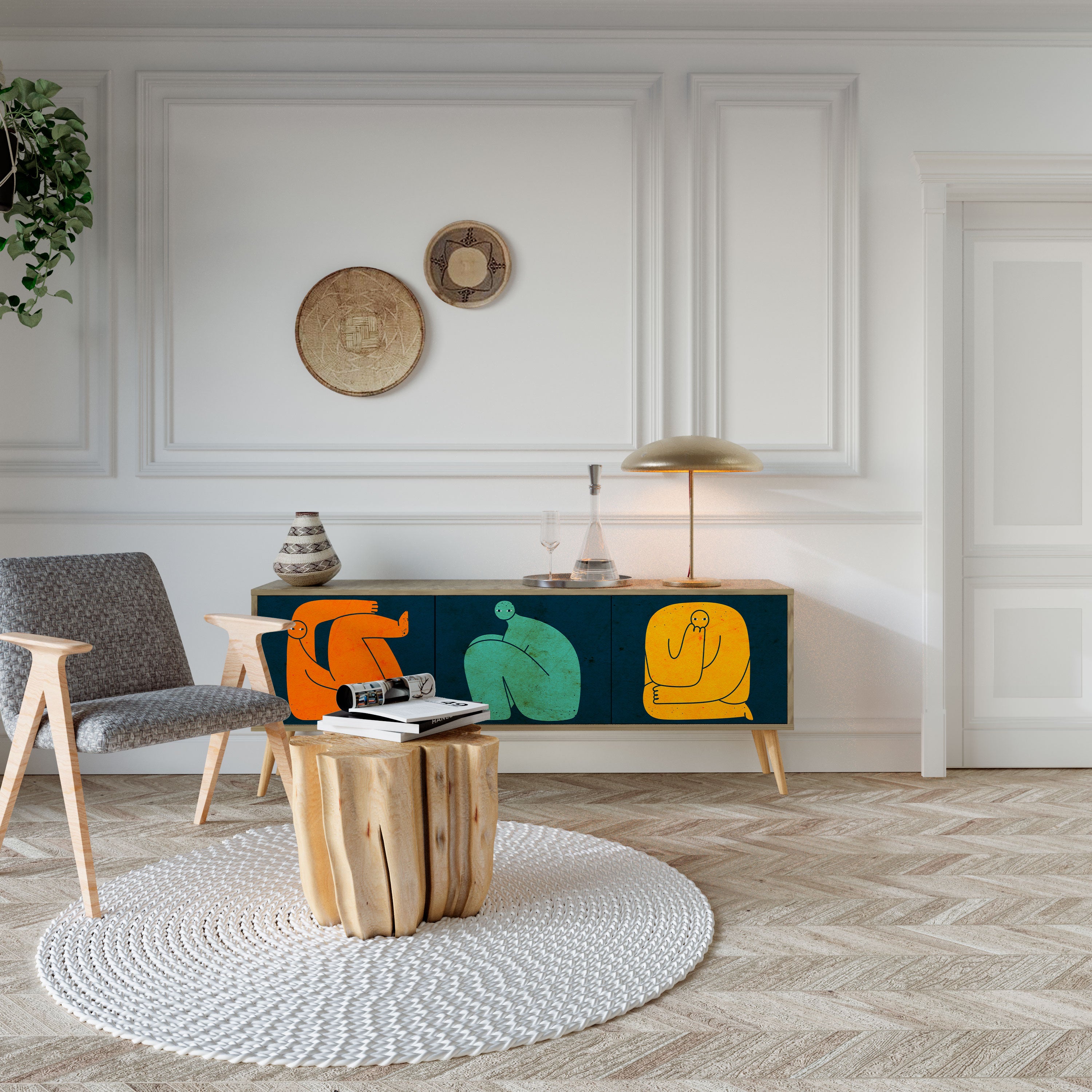 TOGETHER BUT SEPARATELY Mueble de TV de 3 Puertas