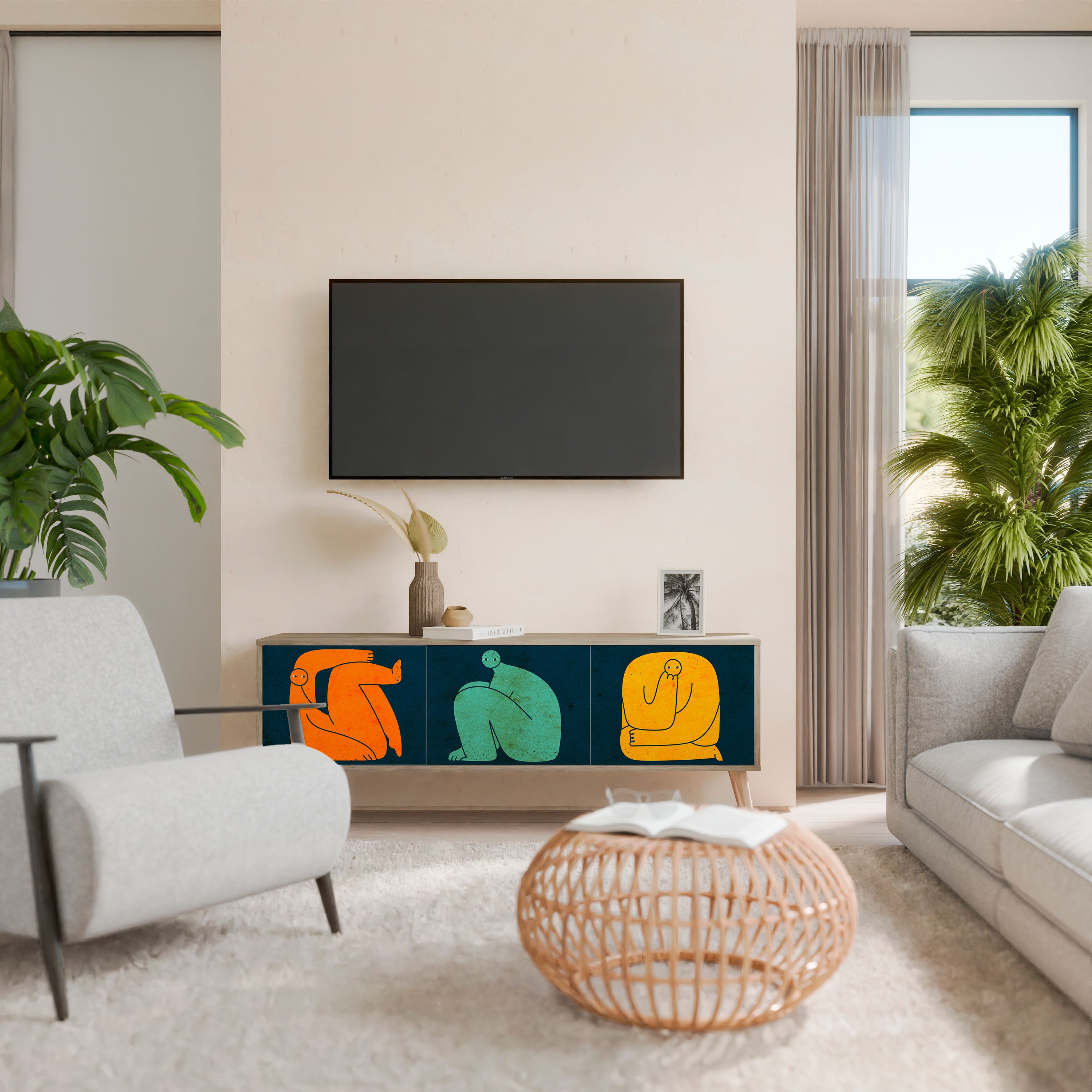 TOGETHER BUT SEPARATELY Mueble de TV de 3 Puertas