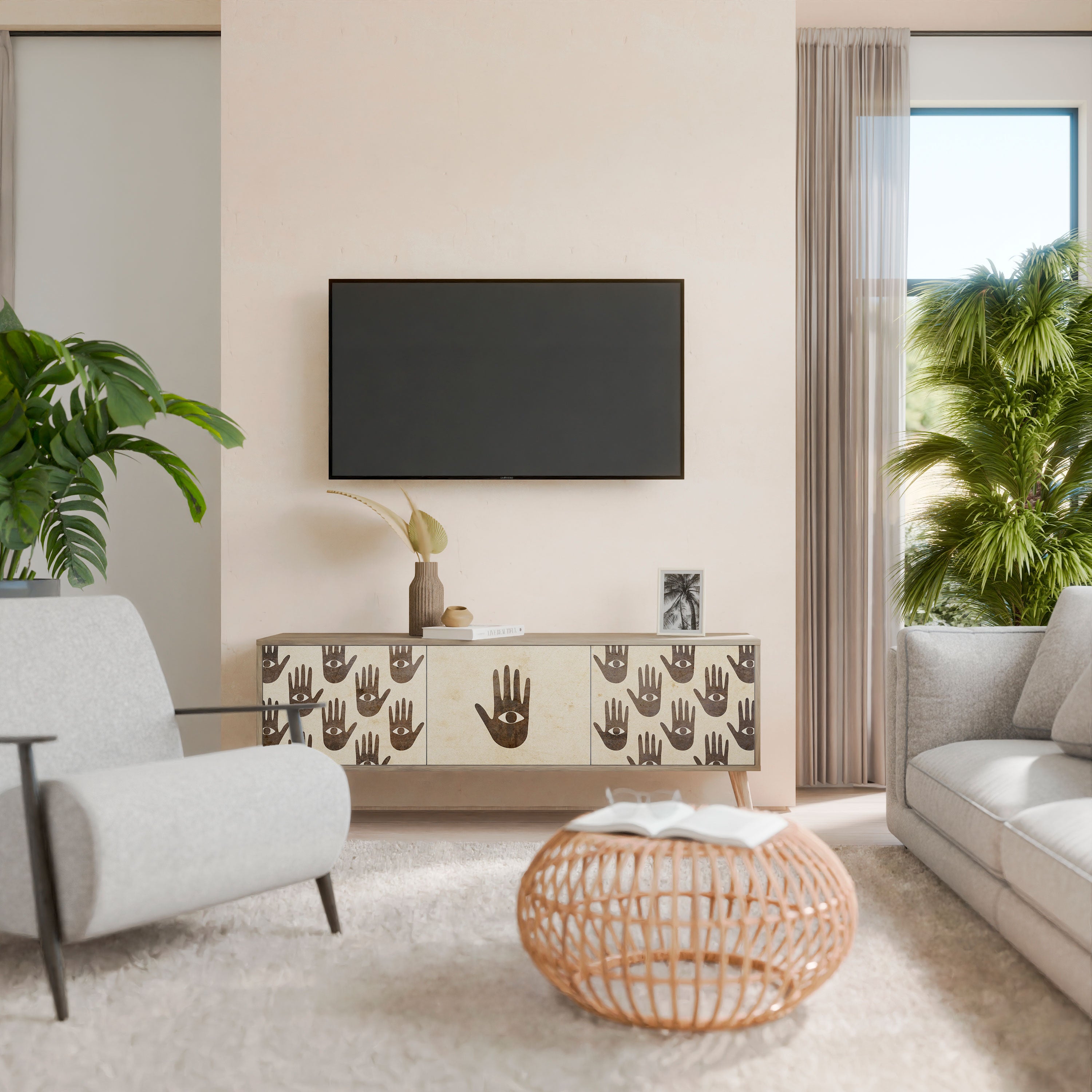 SEE MORE Mueble de TV de 3 Puertas
