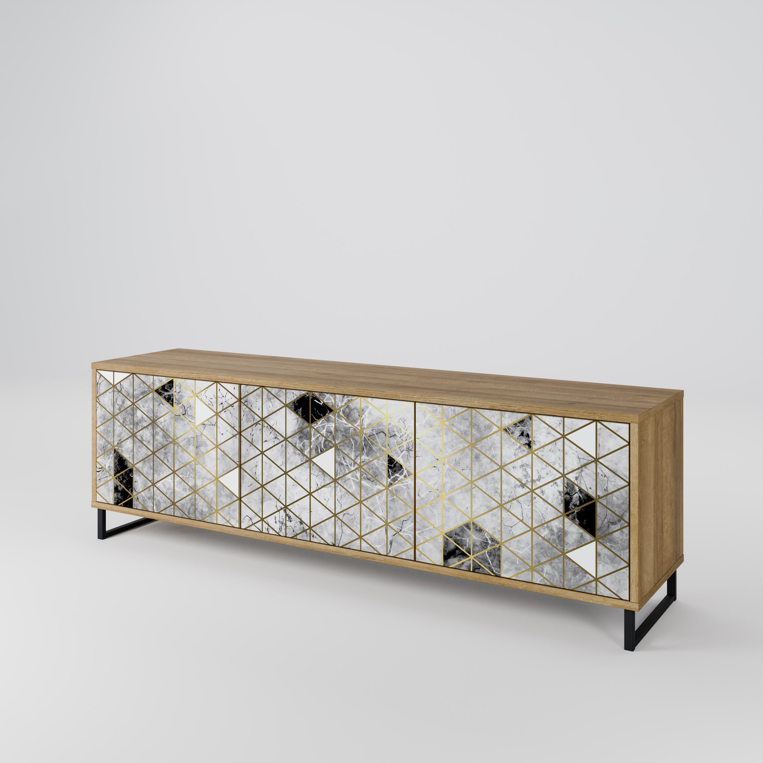 ASHEN ARIA Mueble de TV de 3 Puertas