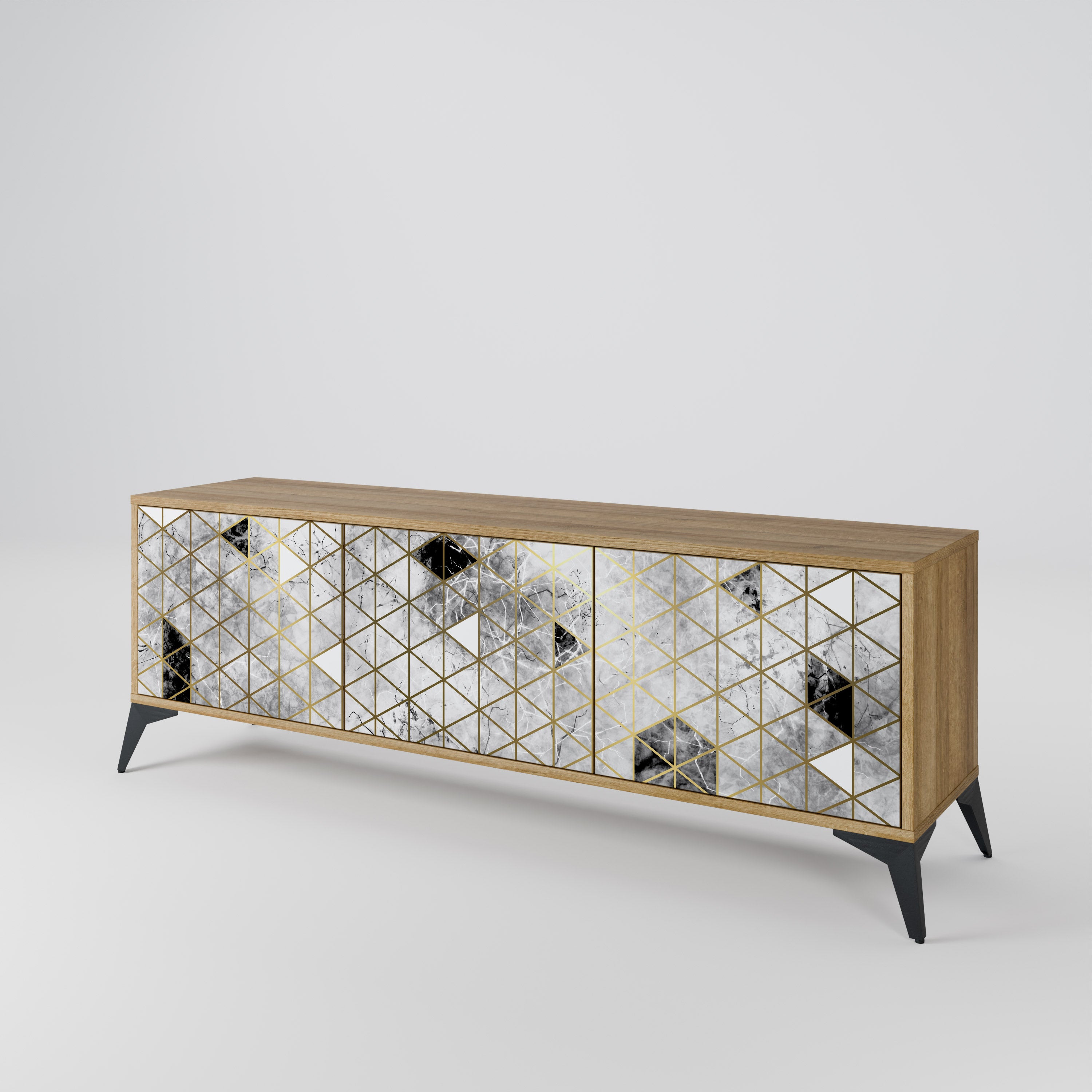 ASHEN ARIA Mueble de TV de 3 Puertas
