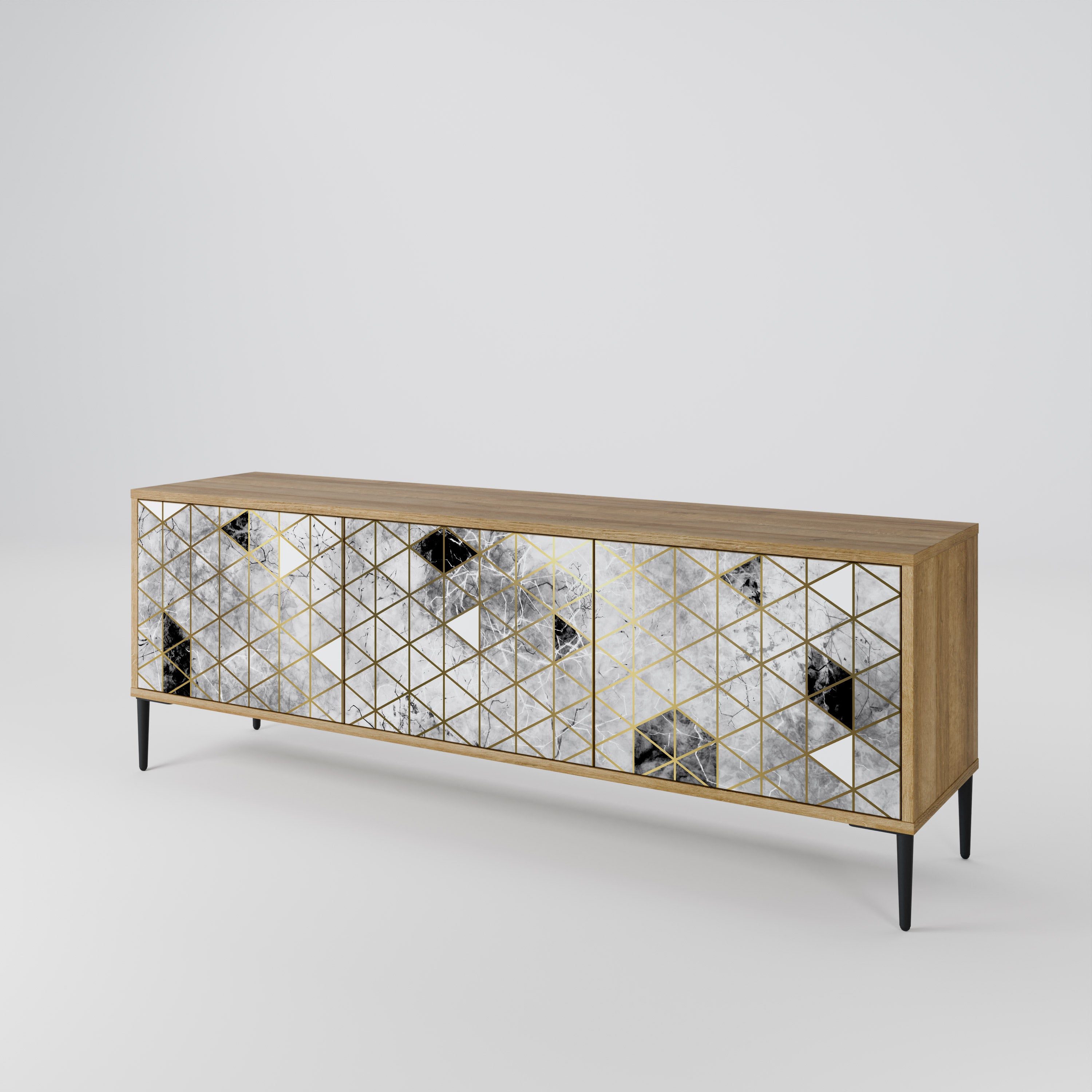 ASHEN ARIA Mueble de TV de 3 Puertas