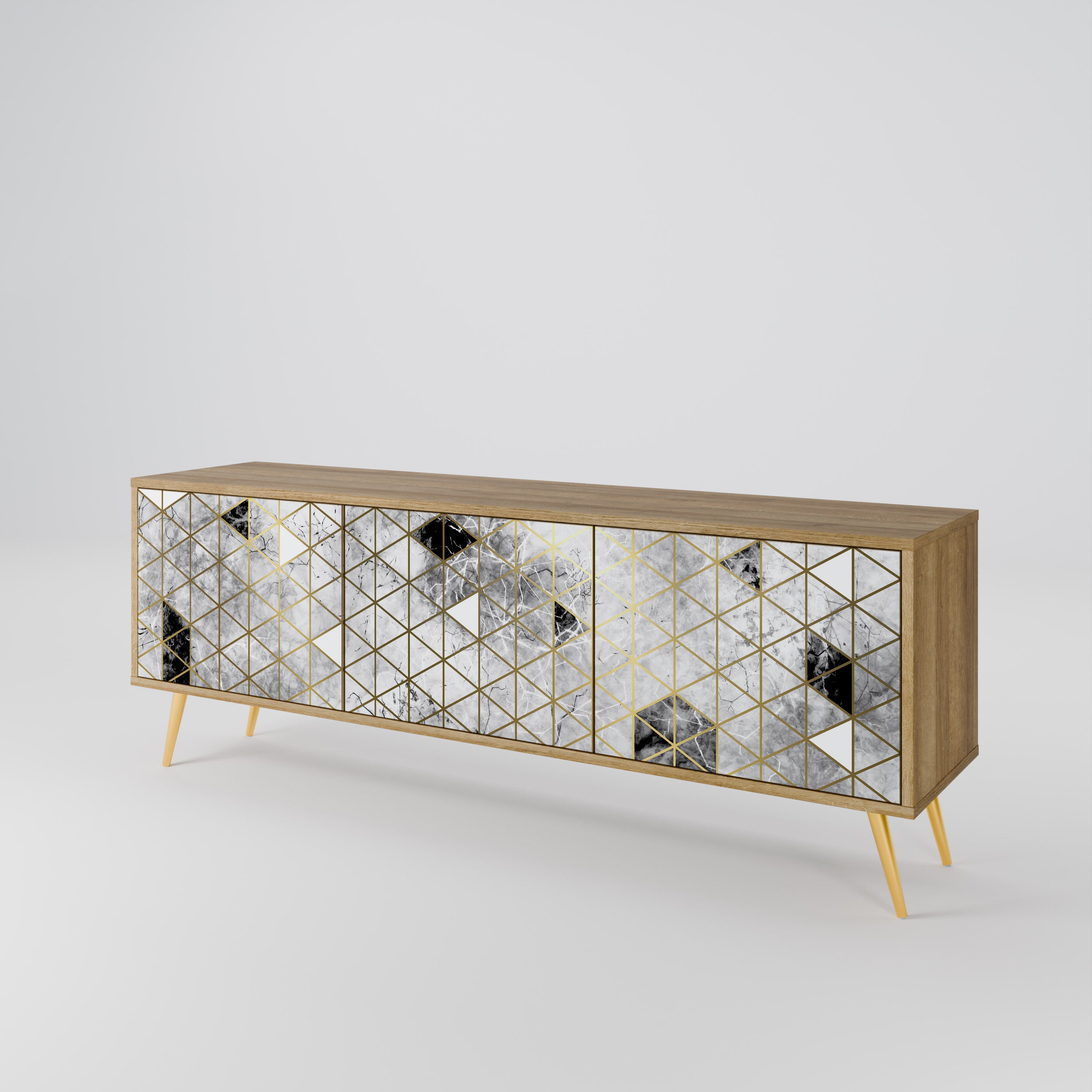 ASHEN ARIA Mueble de TV de 3 Puertas