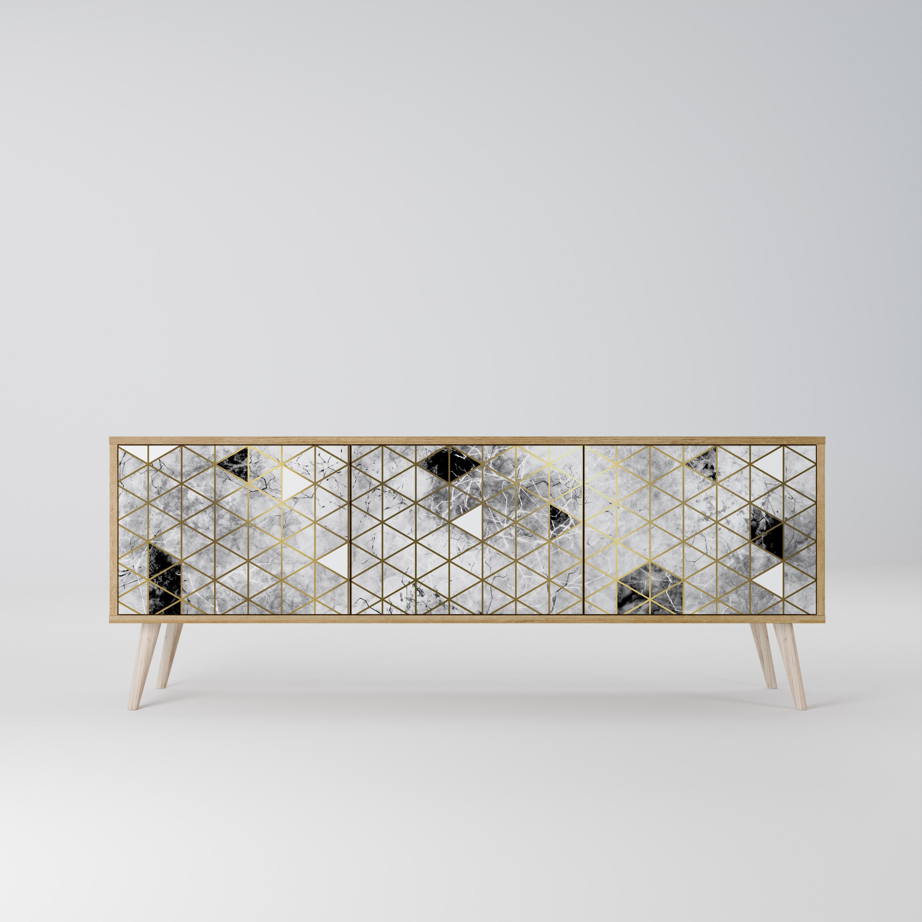 ASHEN ARIA Mueble de TV de 3 Puertas