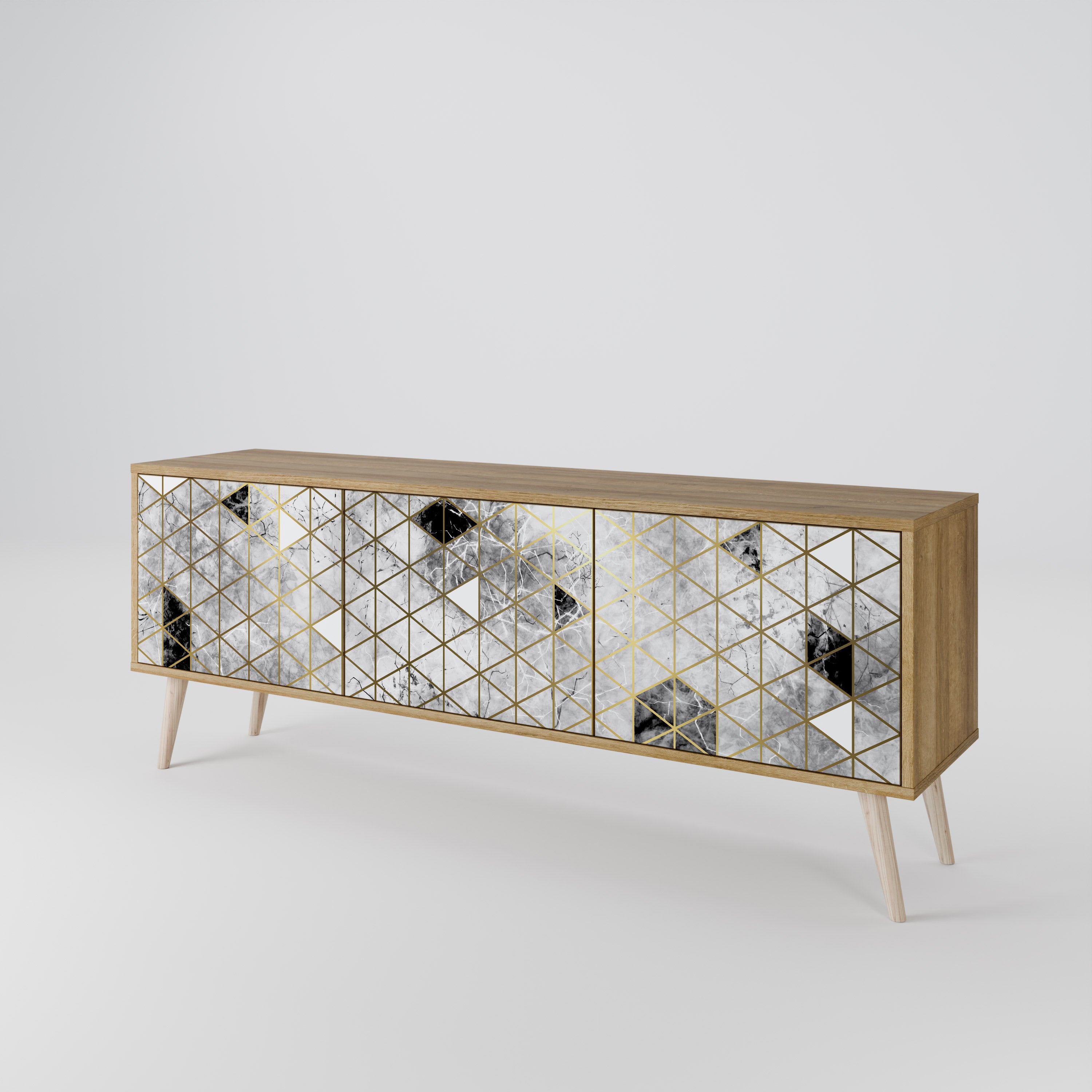 ASHEN ARIA Mueble de TV de 3 Puertas