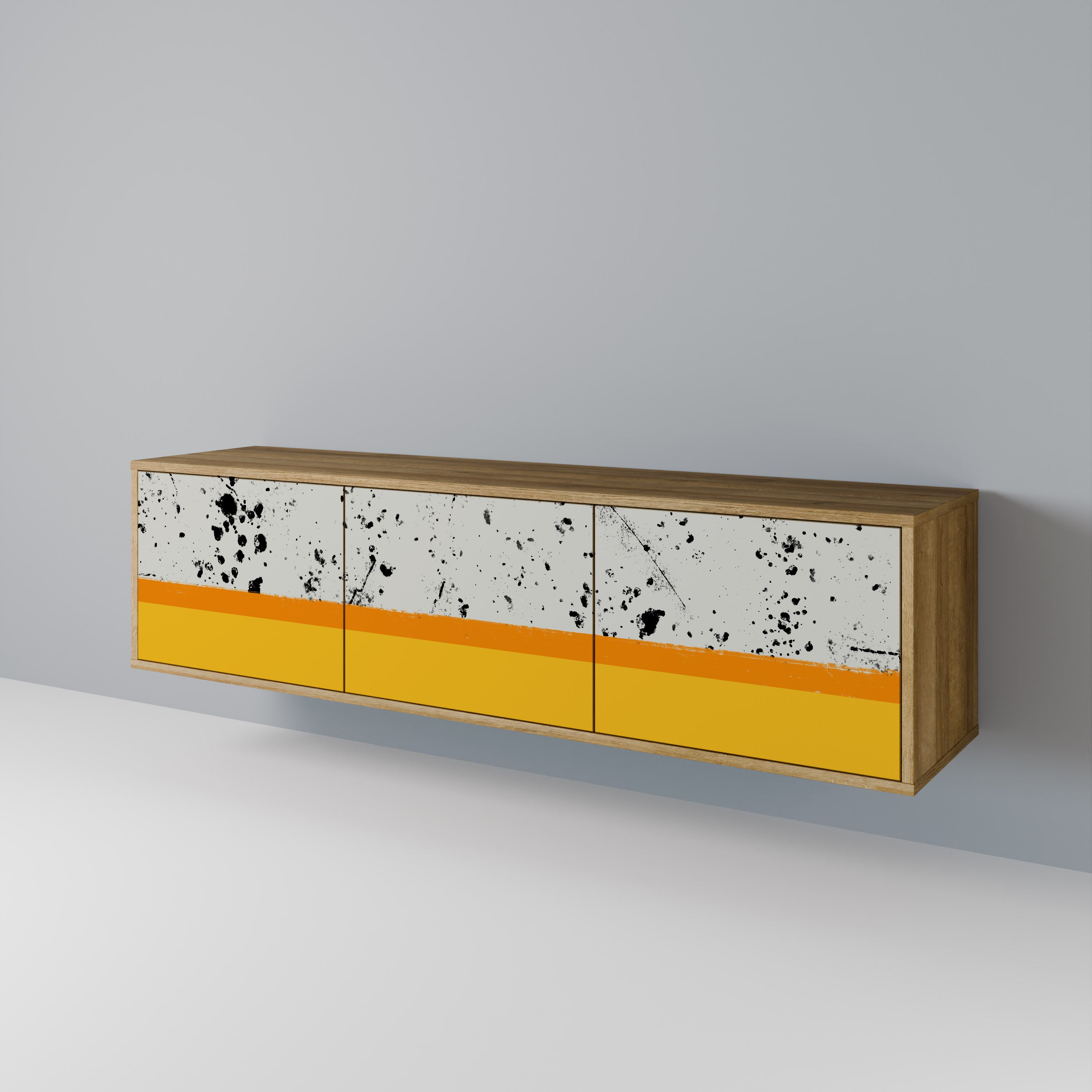 DYED BY ORANGE Mueble de TV de 3 Puertas