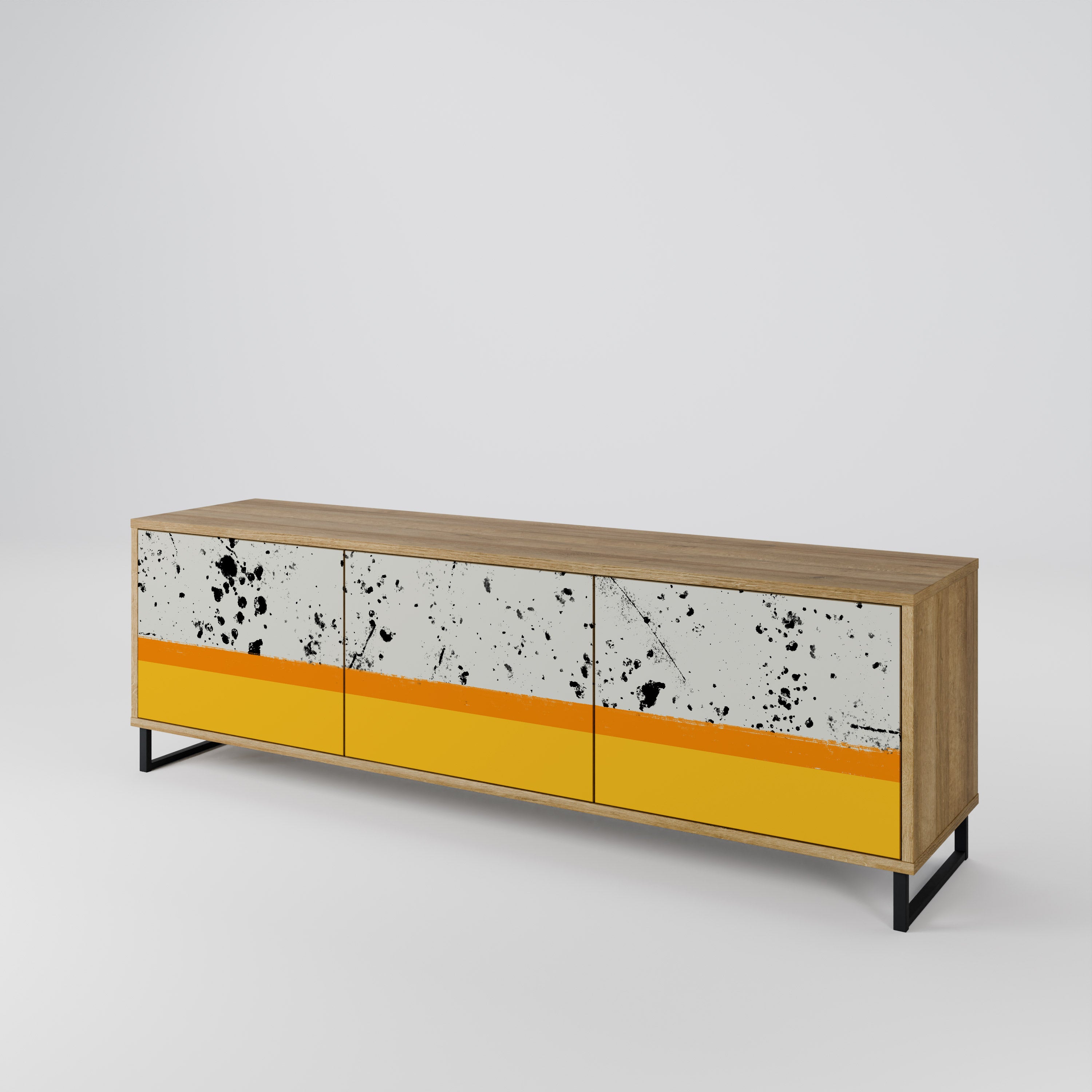 DYED BY ORANGE Mueble de TV de 3 Puertas