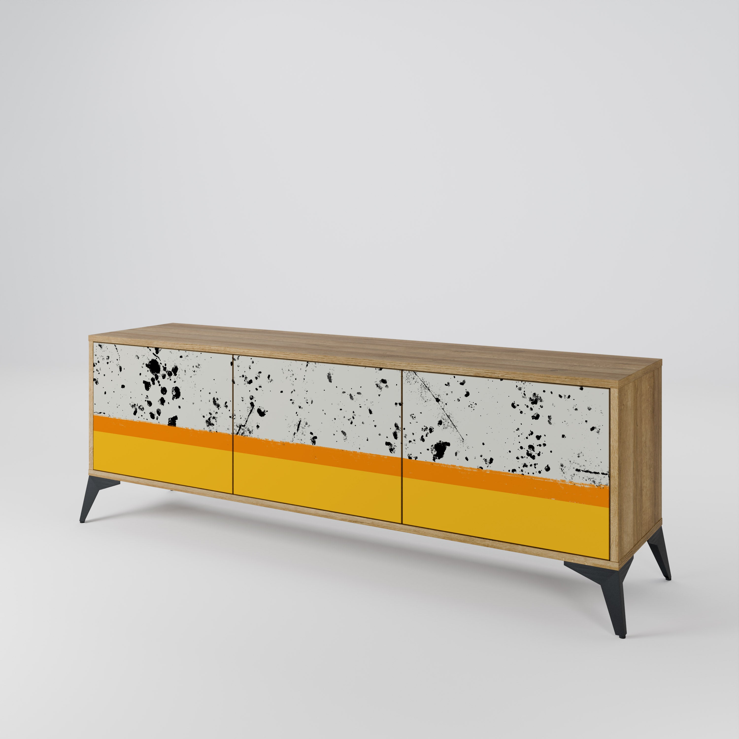 DYED BY ORANGE Mueble de TV de 3 Puertas