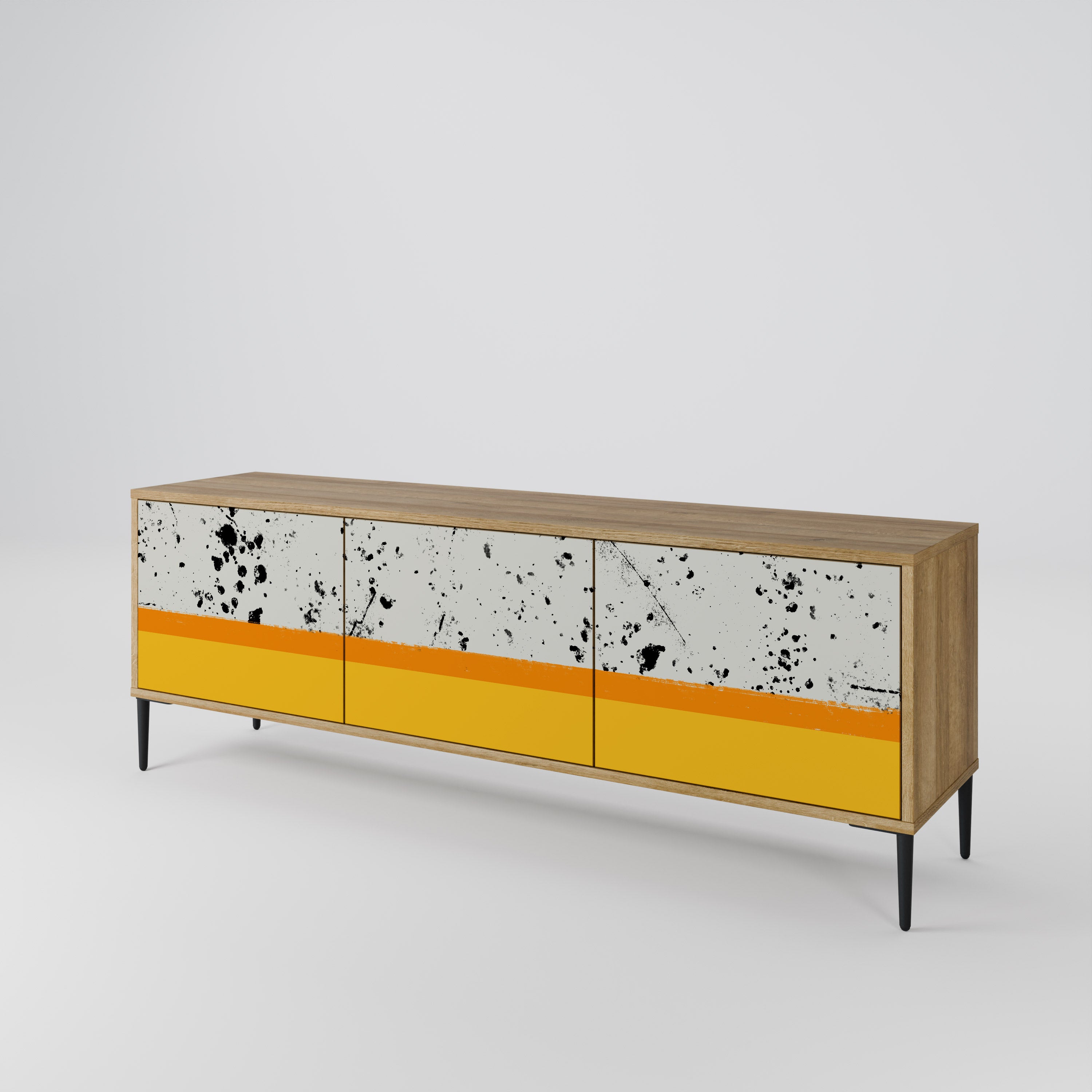 DYED BY ORANGE Mueble de TV de 3 Puertas