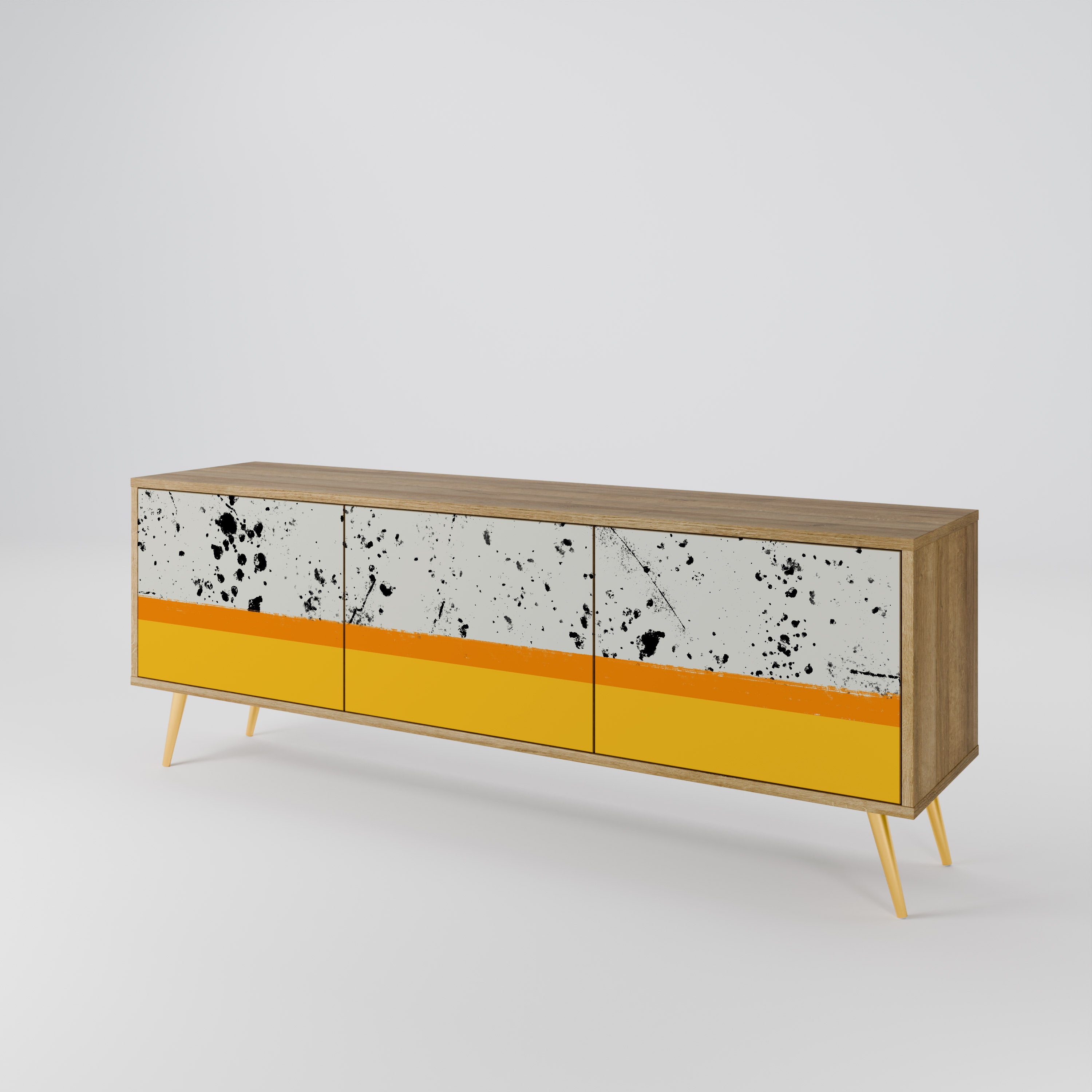 DYED BY ORANGE Mueble de TV de 3 Puertas