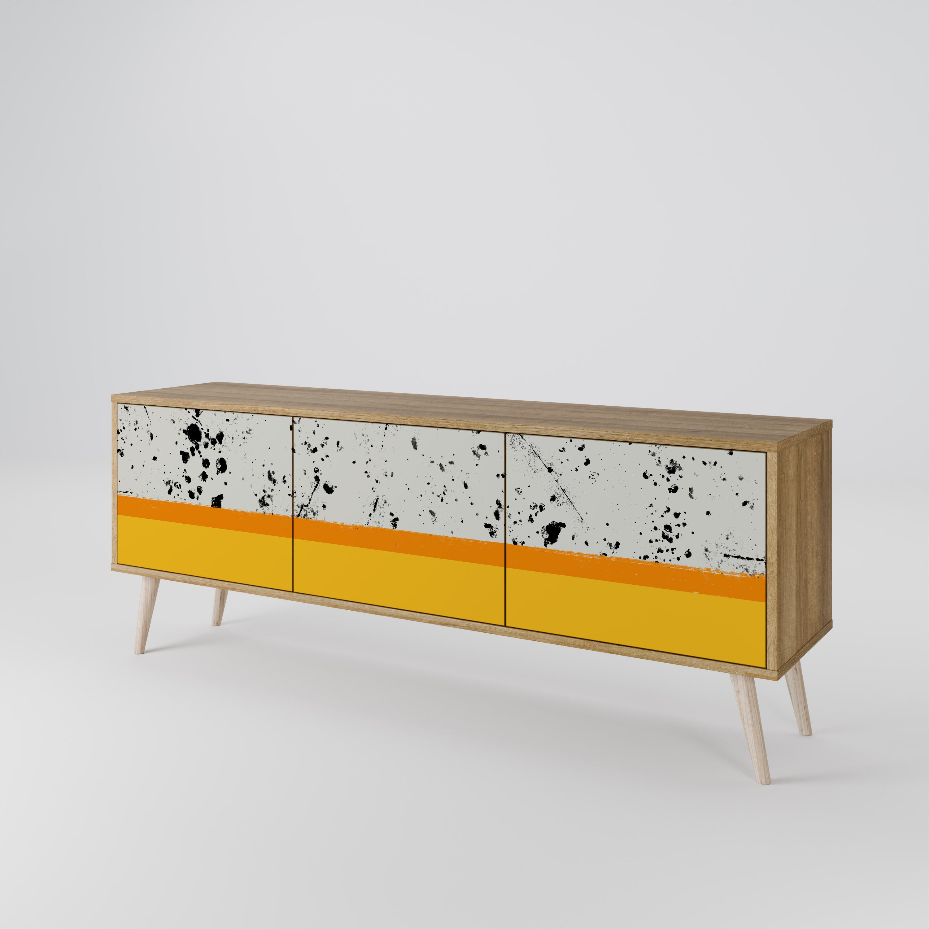 DYED BY ORANGE Mueble de TV de 3 Puertas