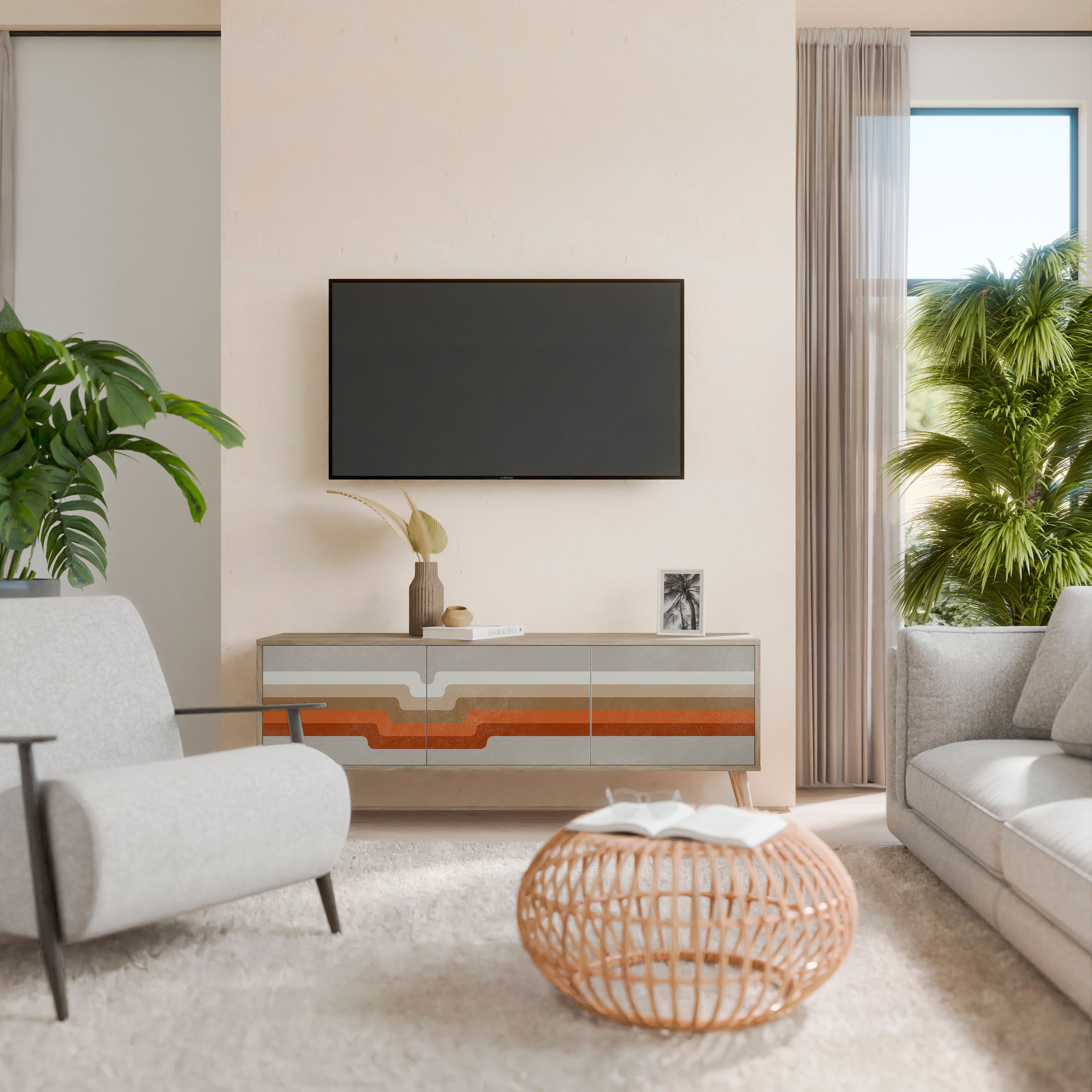PECULIAR TRAIL 3-Door TV Cabinet