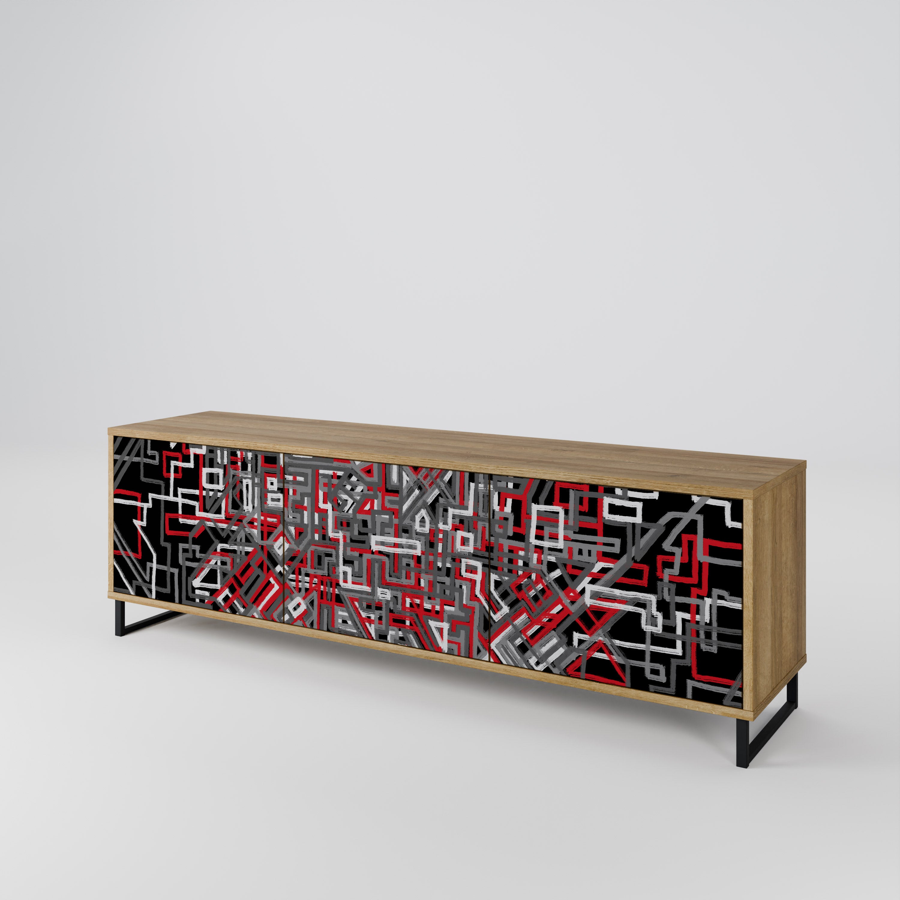 BROKEN LINES Mueble de TV de 3 Puertas