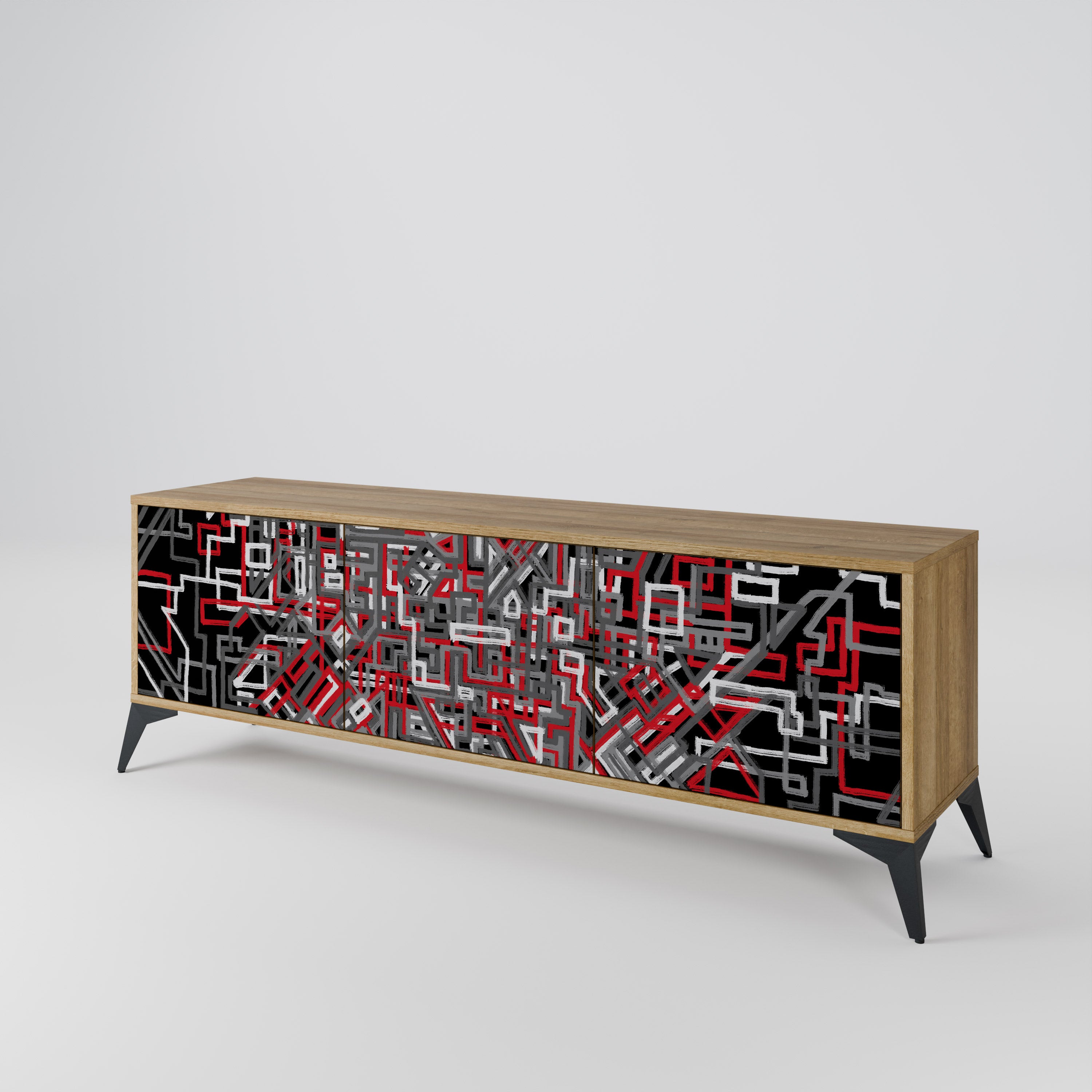 BROKEN LINES Mueble de TV de 3 Puertas