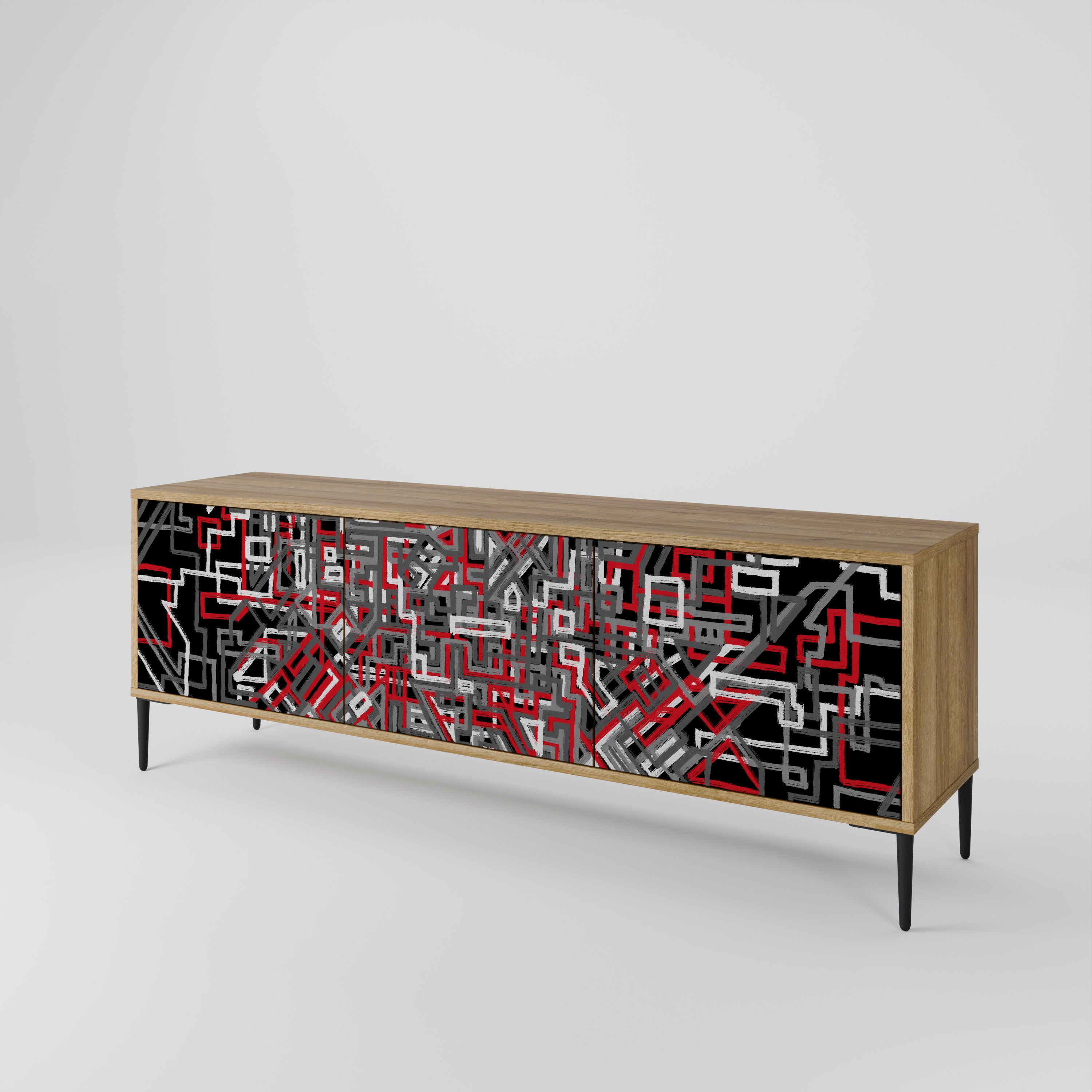 BROKEN LINES Mueble de TV de 3 Puertas