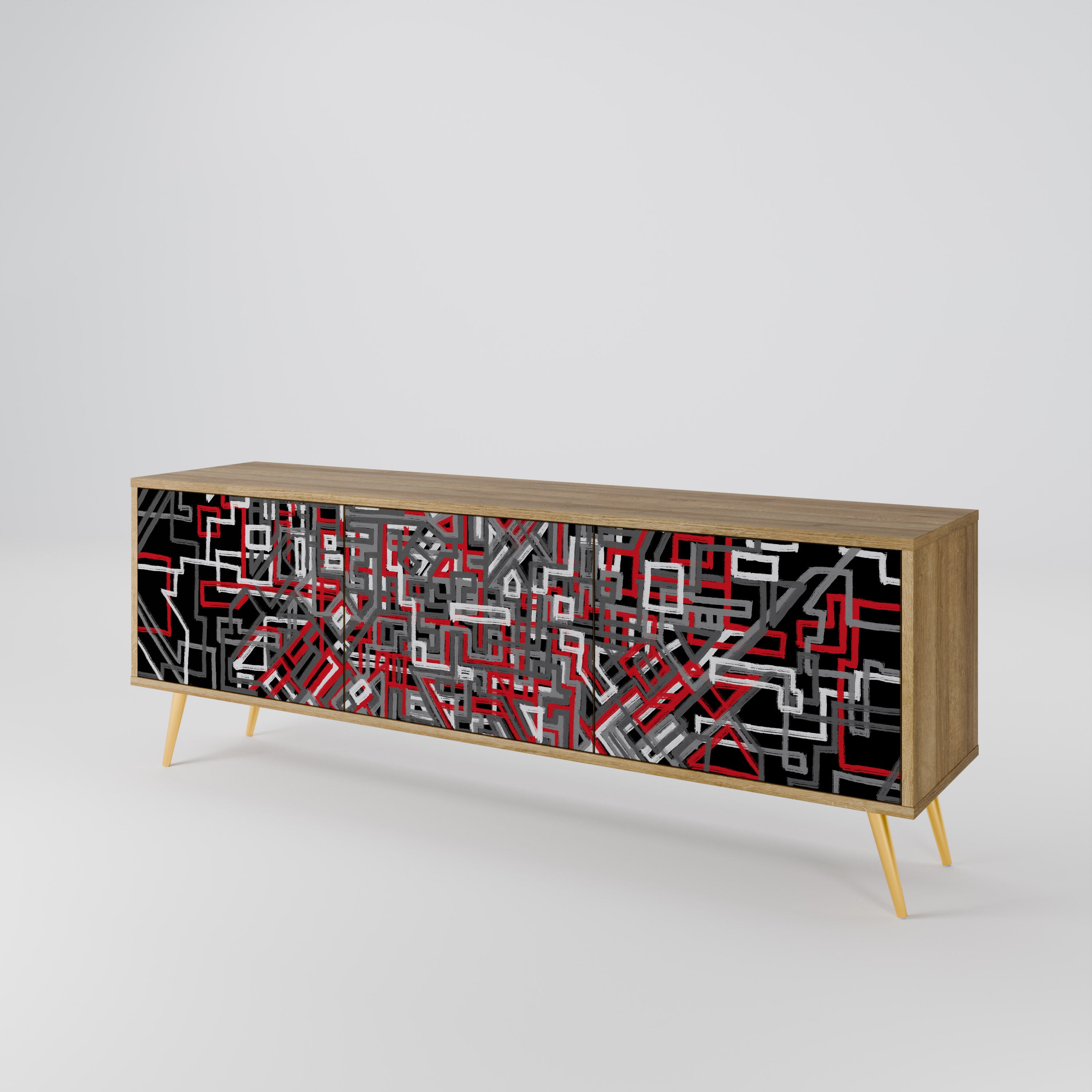 BROKEN LINES Mueble de TV de 3 Puertas