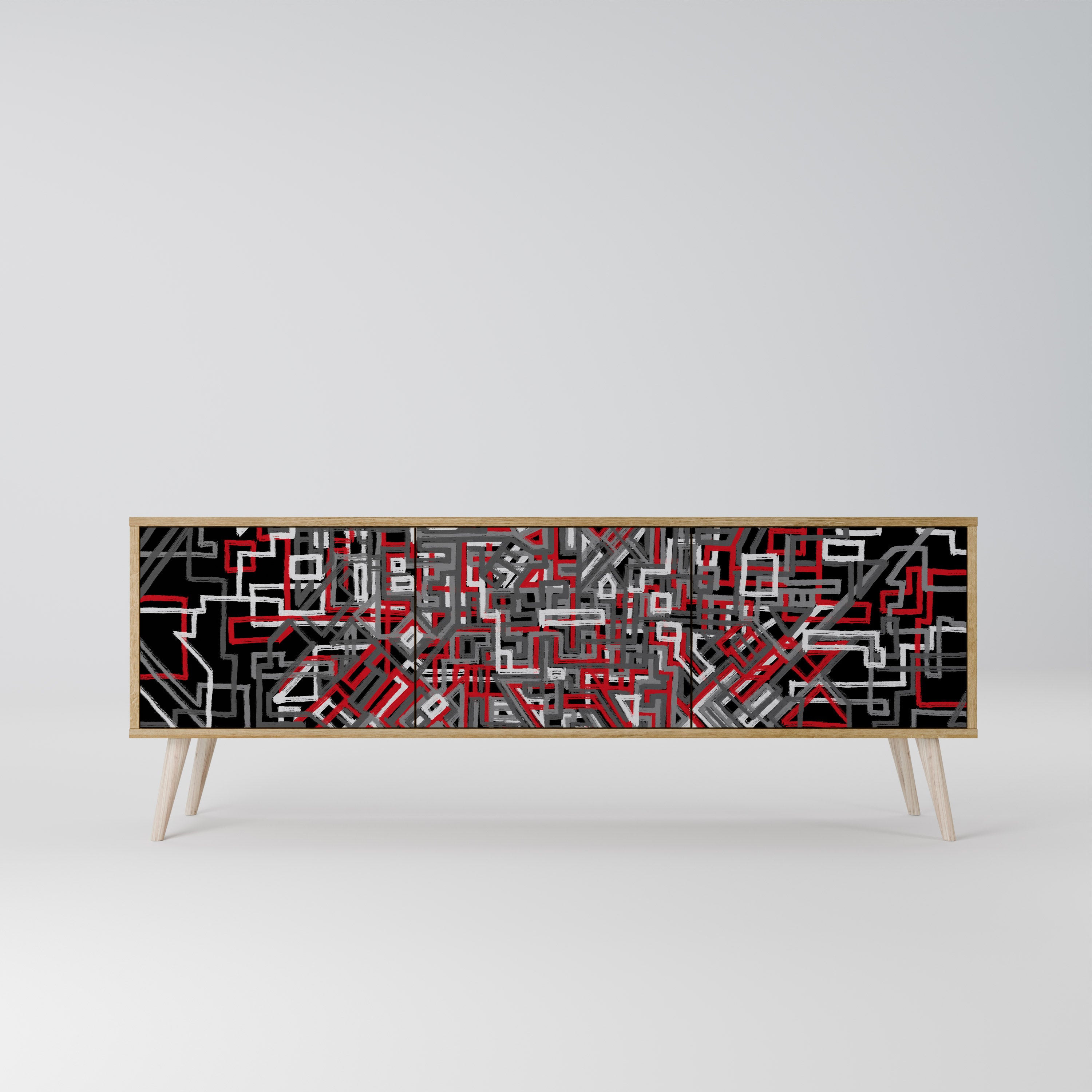 BROKEN LINES Mueble de TV de 3 Puertas