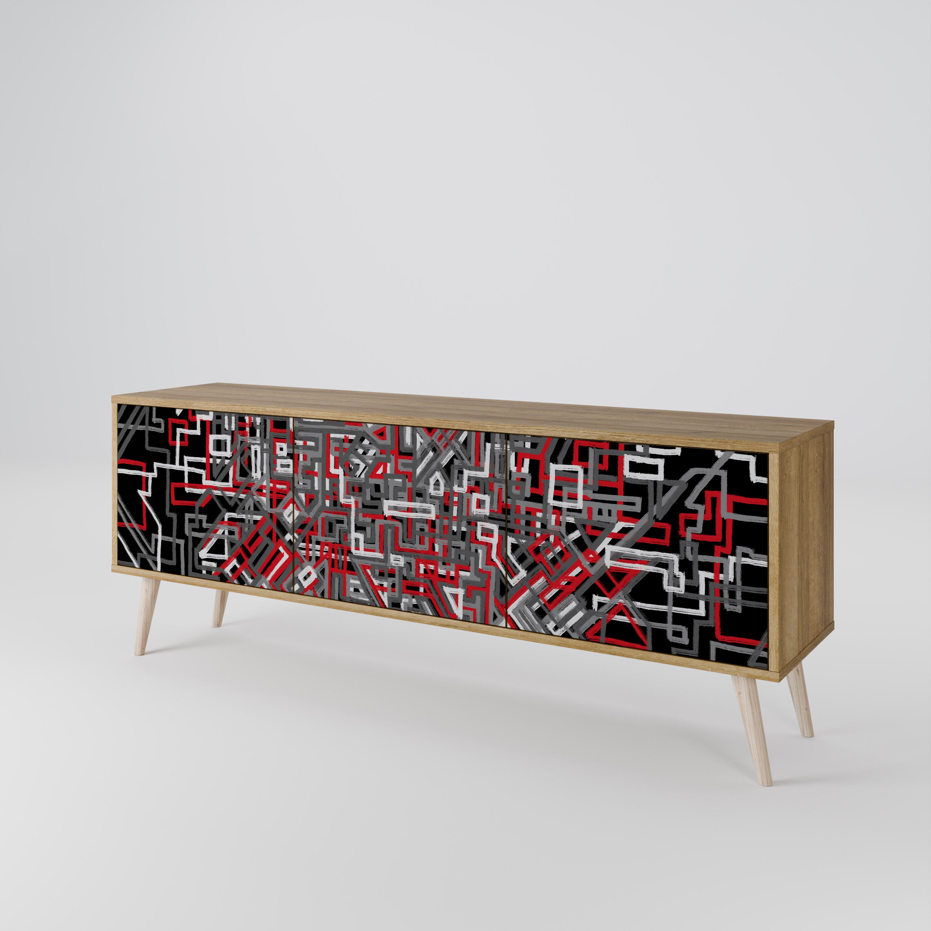 BROKEN LINES Mueble de TV de 3 Puertas