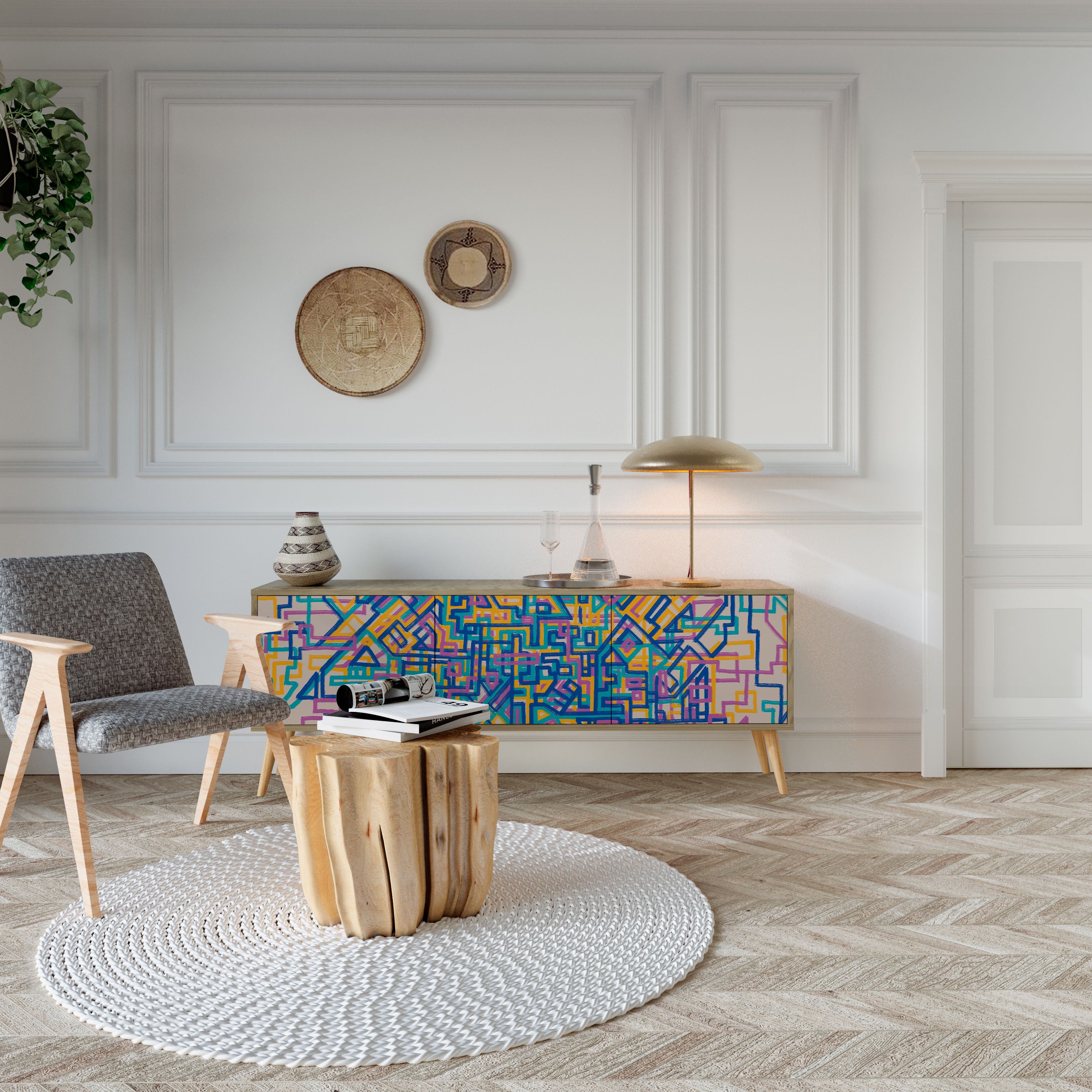 MEMORIES MAP Mueble de TV de 3 Puertas