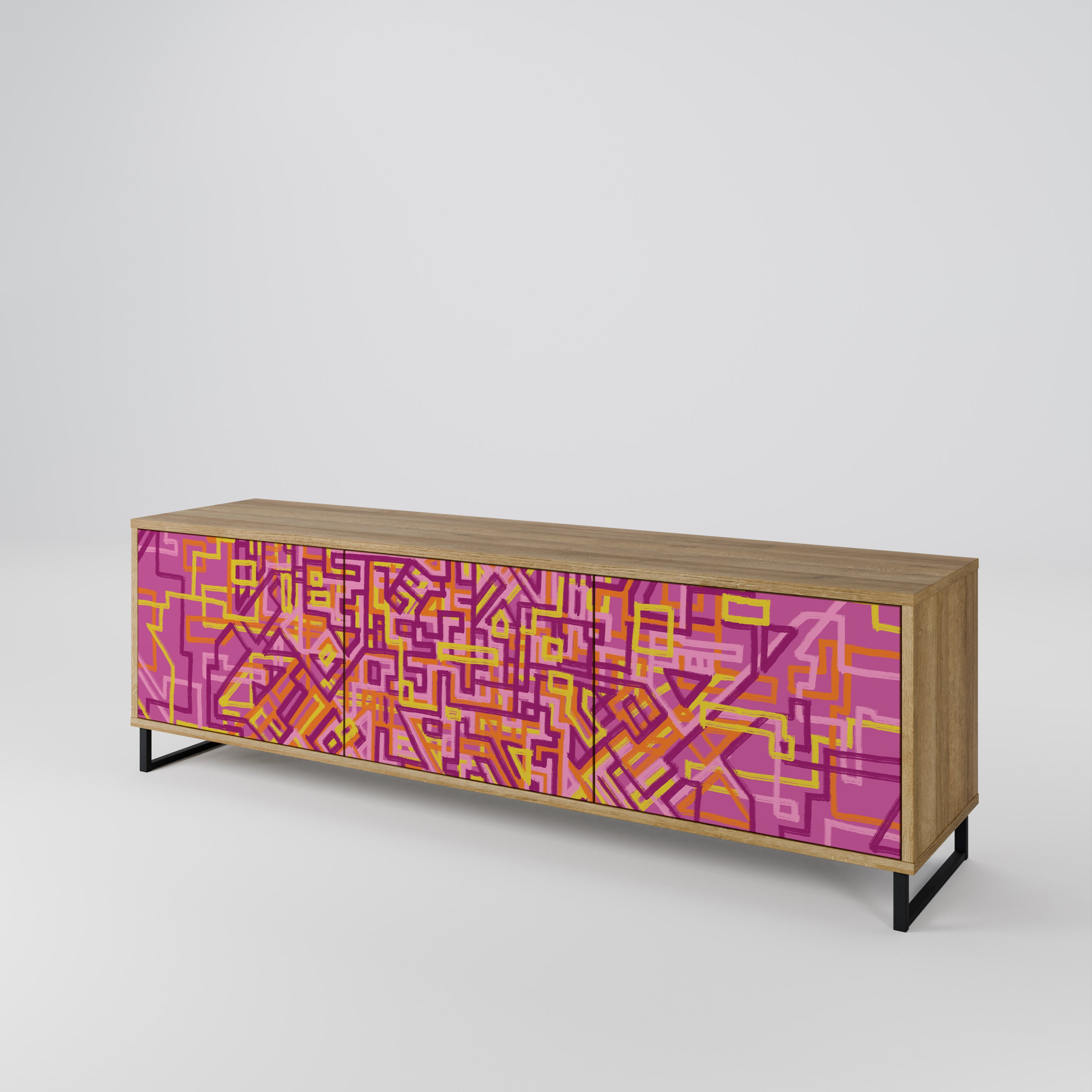 LOVELY MEMORIES Mueble de TV de 3 Puertas