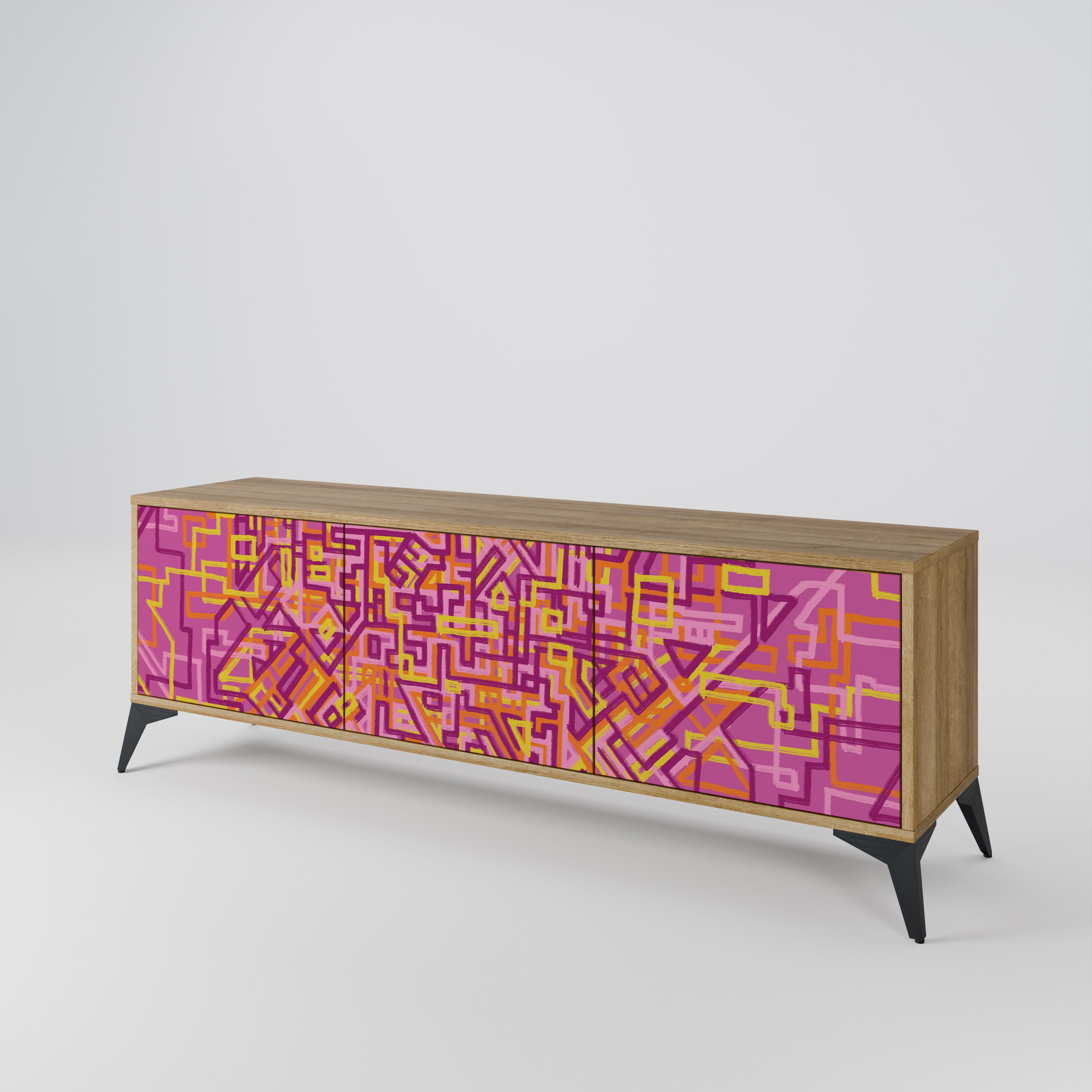 LOVELY MEMORIES Mueble de TV de 3 Puertas