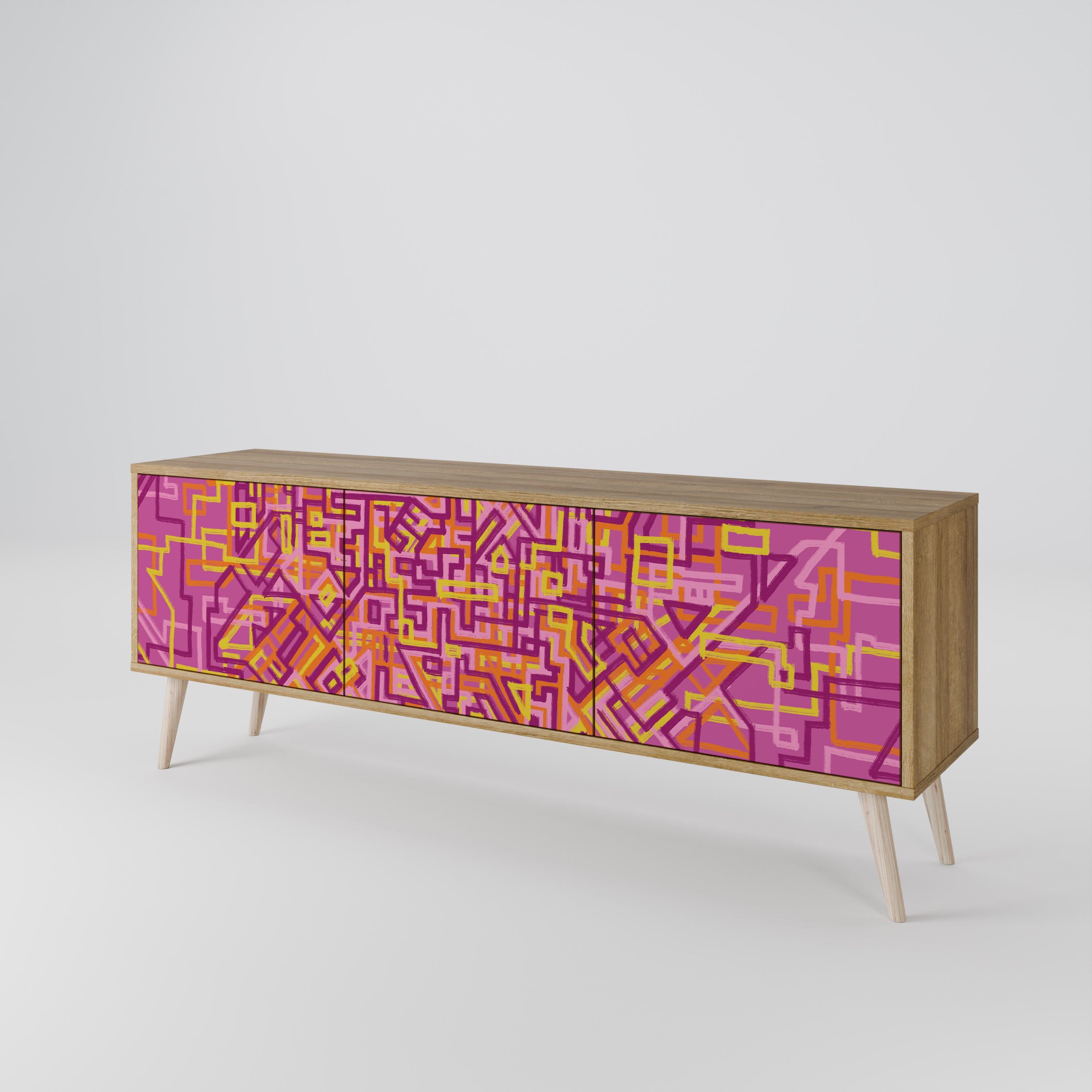 LOVELY MEMORIES Mueble de TV de 3 Puertas