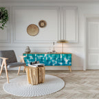 TURQUOISE RECTANGLES 3-Door TV Cabinet