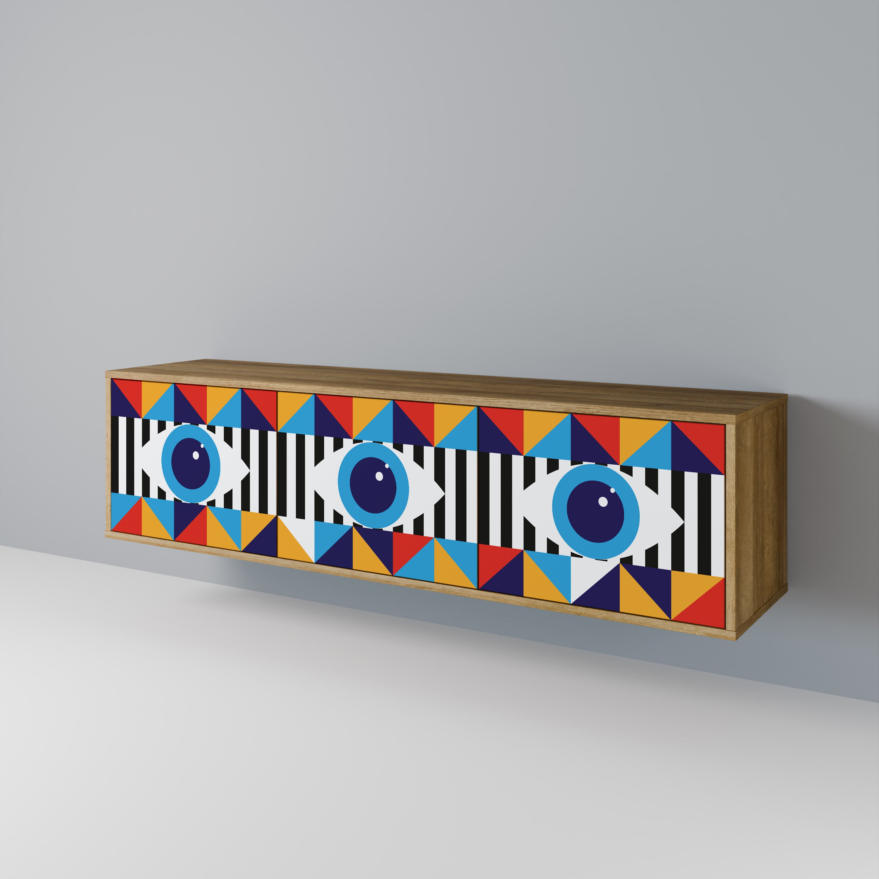 ABSTRACTION AND GEOMETRY Mueble de TV de 3 Puertas