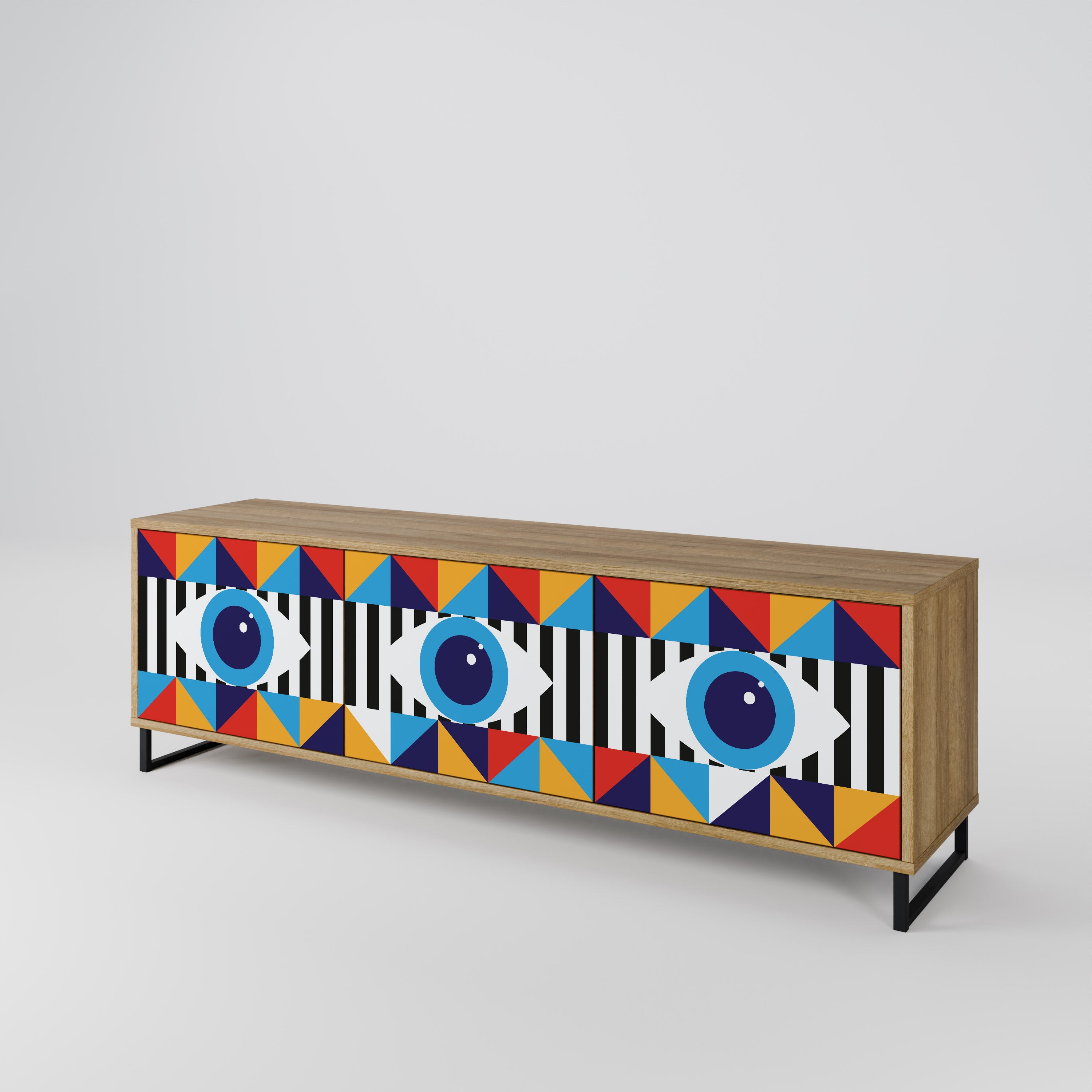 ABSTRACTION AND GEOMETRY Mueble de TV de 3 Puertas
