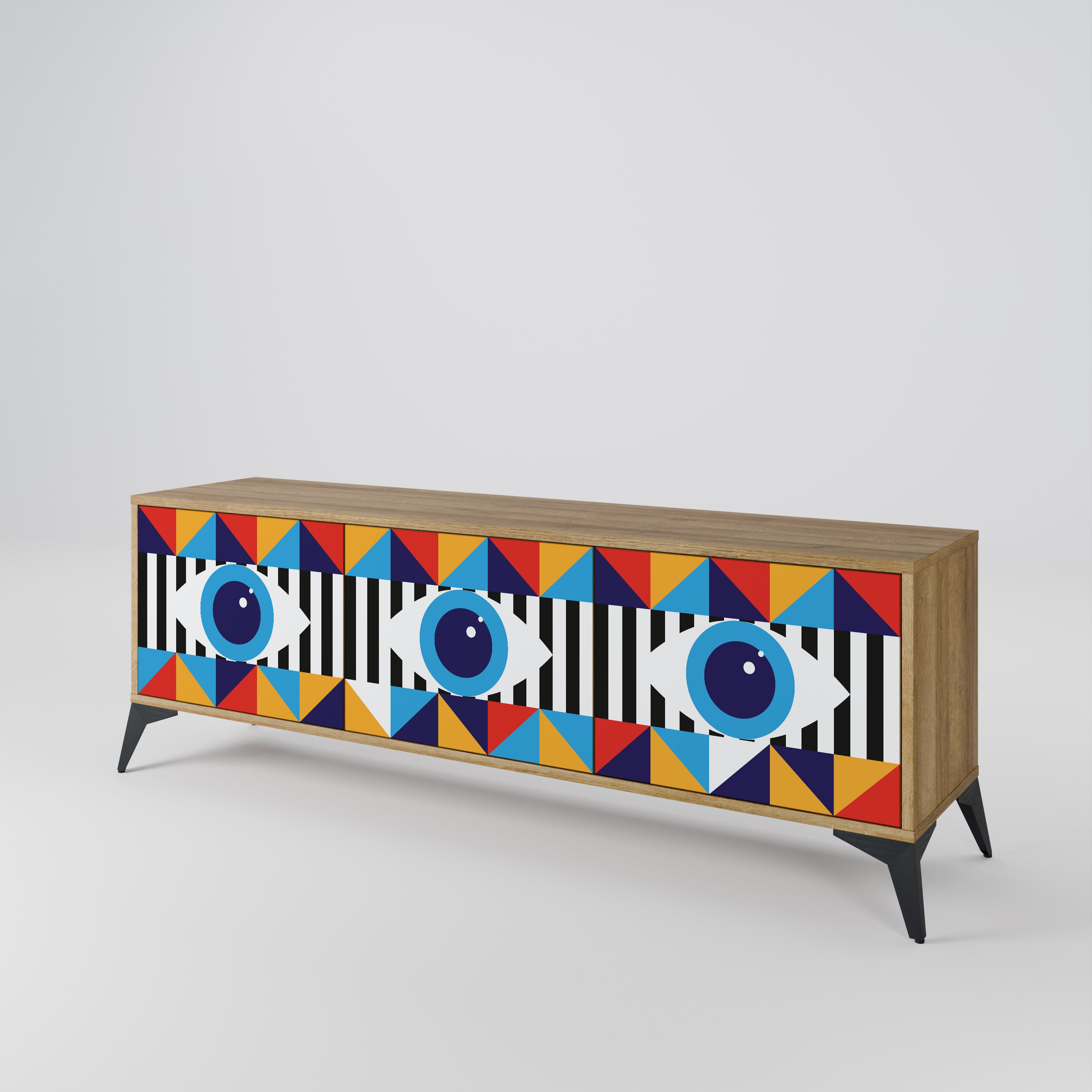 ABSTRACTION AND GEOMETRY Mueble de TV de 3 Puertas