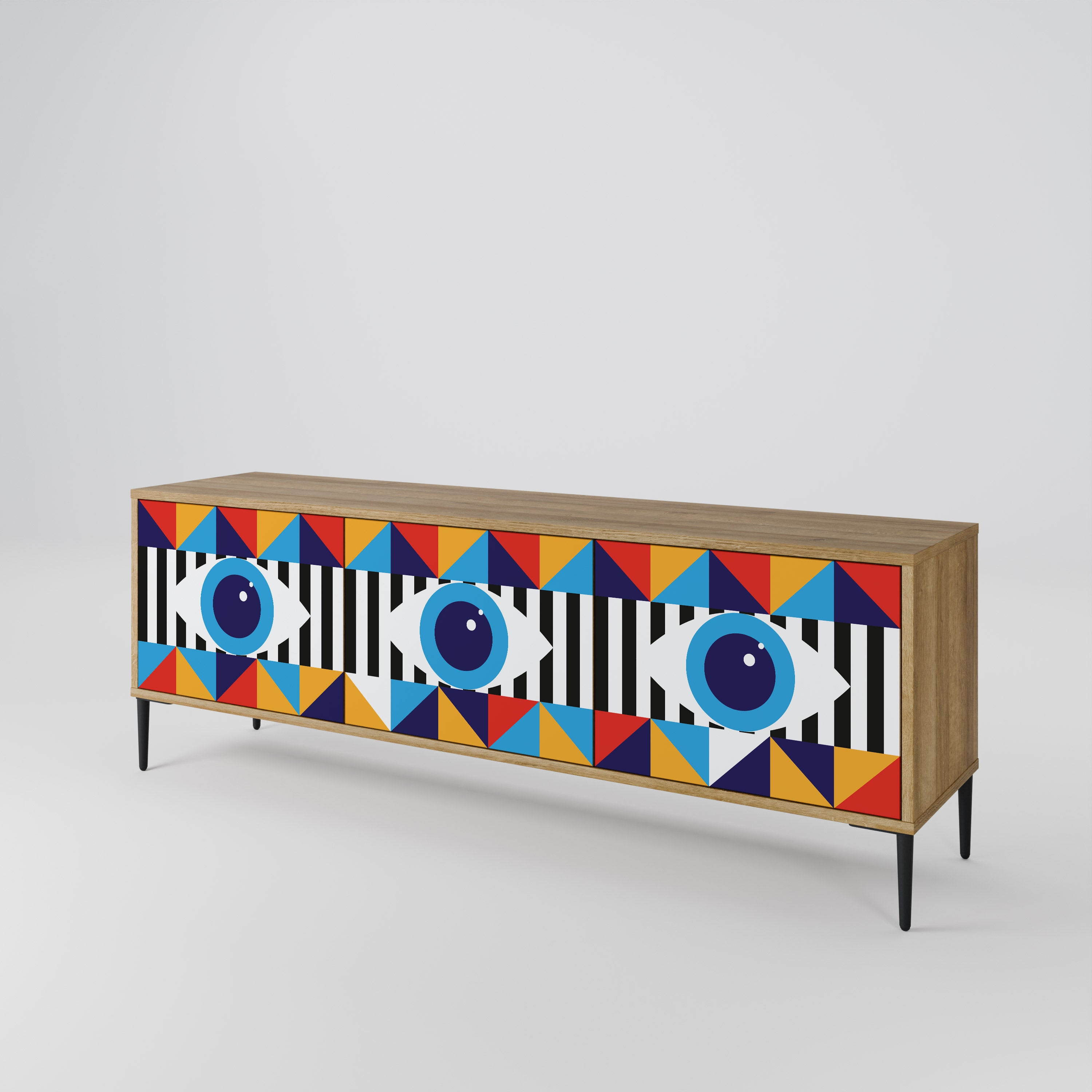 ABSTRACTION AND GEOMETRY Mueble de TV de 3 Puertas
